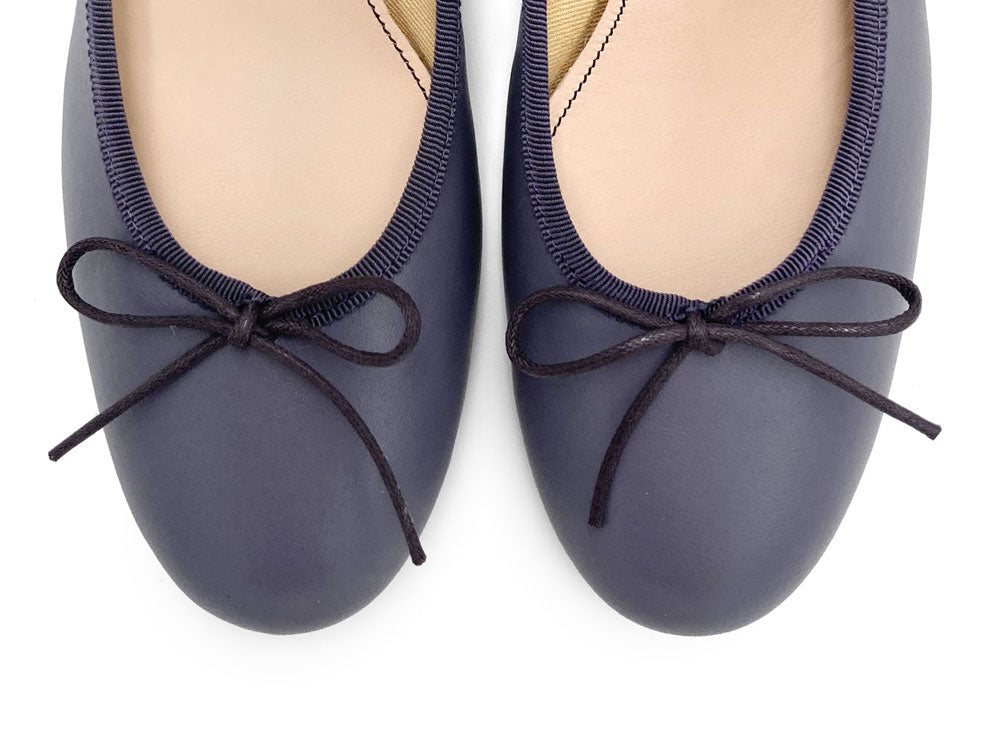 Wine leather ballet flats with heel