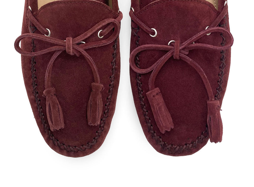 Women’s plum purple moccasins with beads