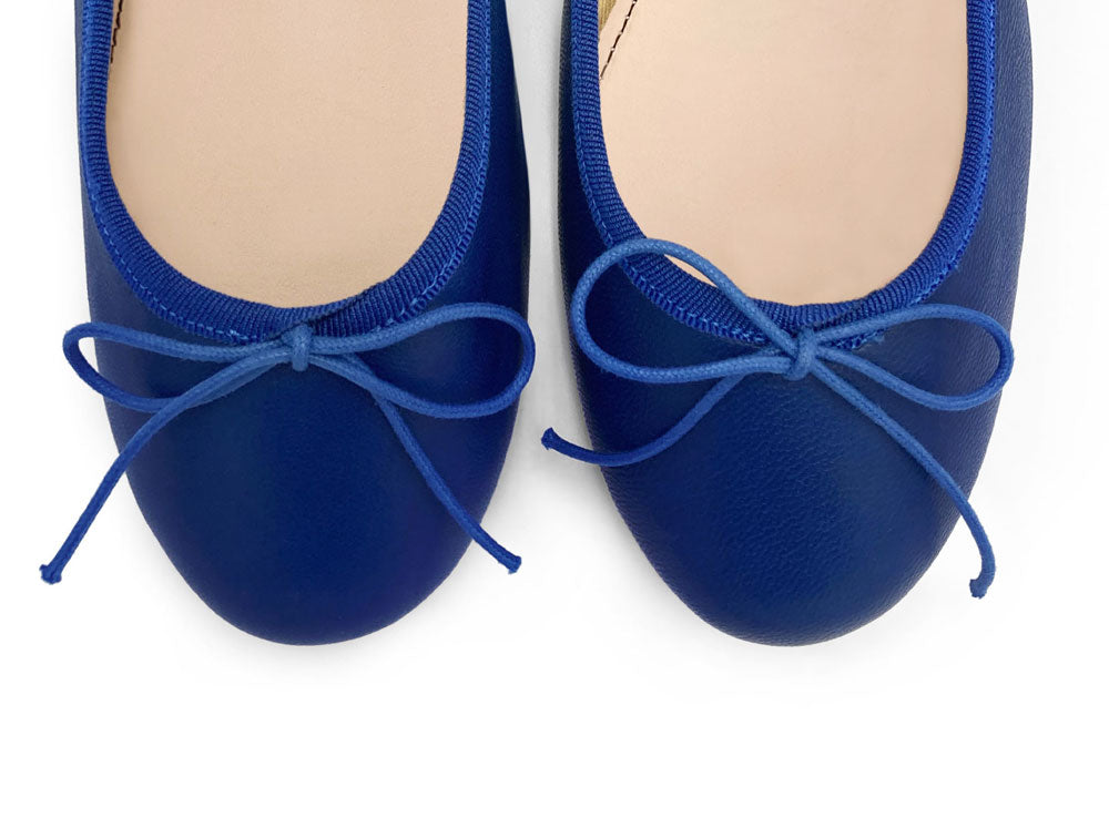 Royal blue leather ballet flat