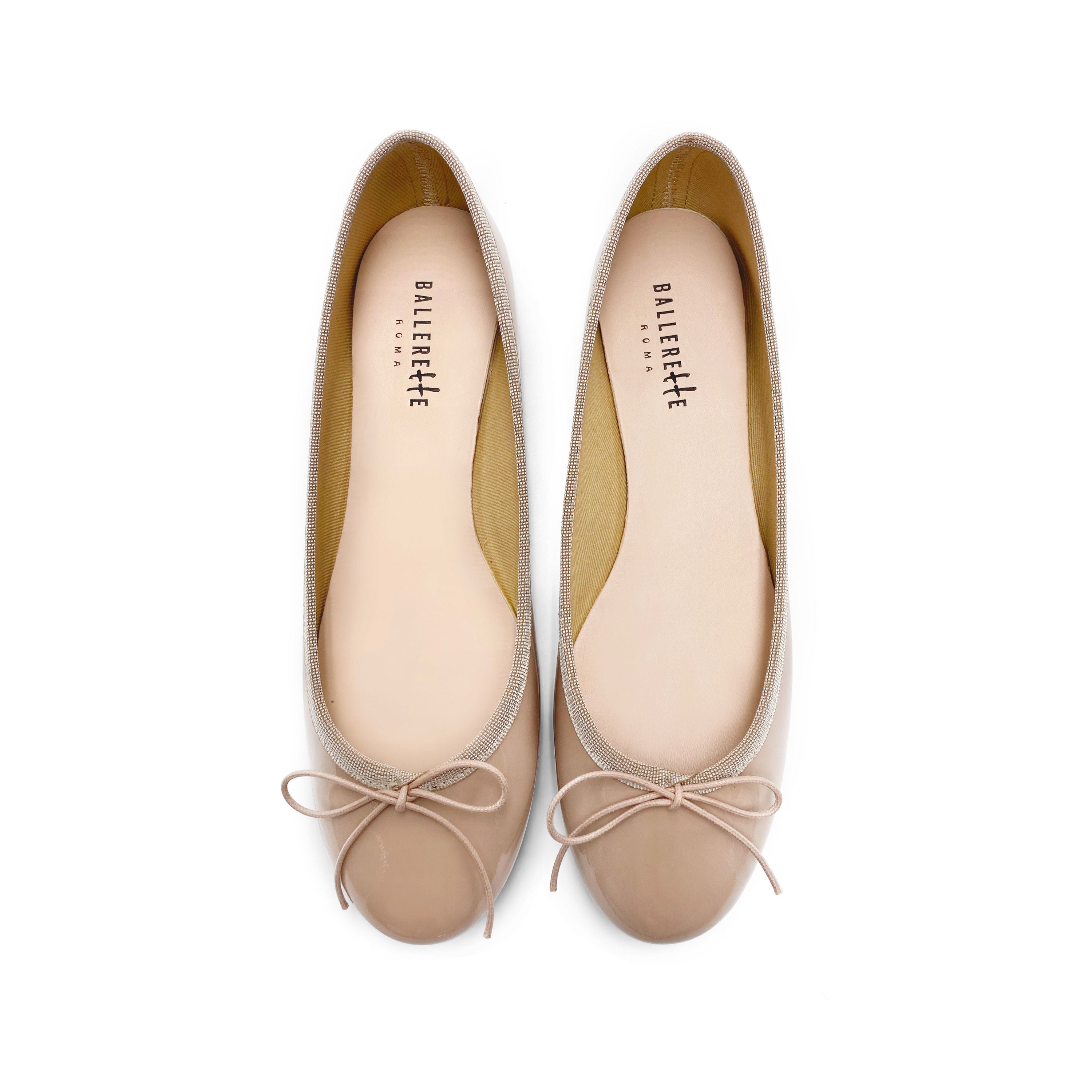 Blush pink patent leather ballet flats