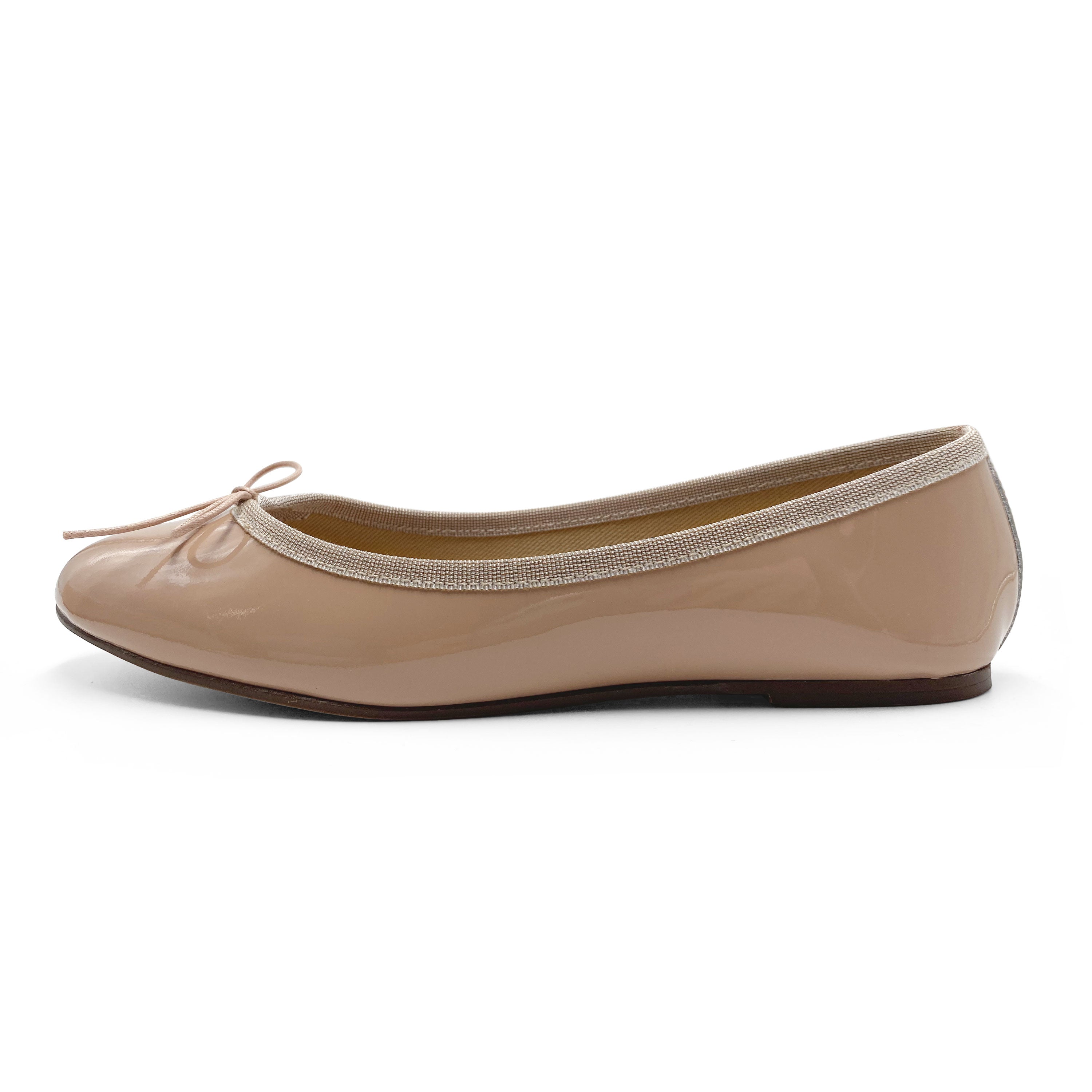 Blush pink patent leather ballet flats