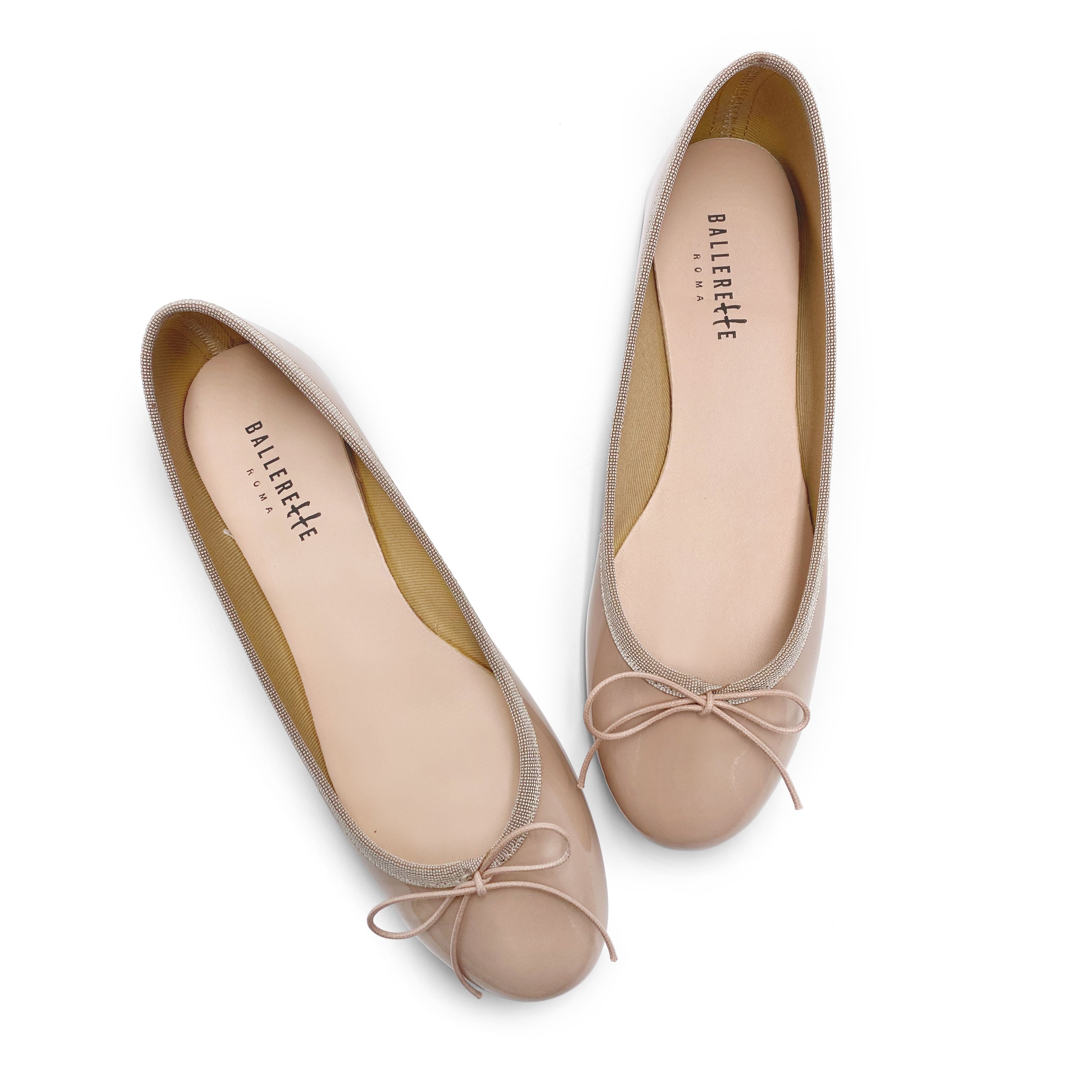 Blush pink patent leather ballet flats