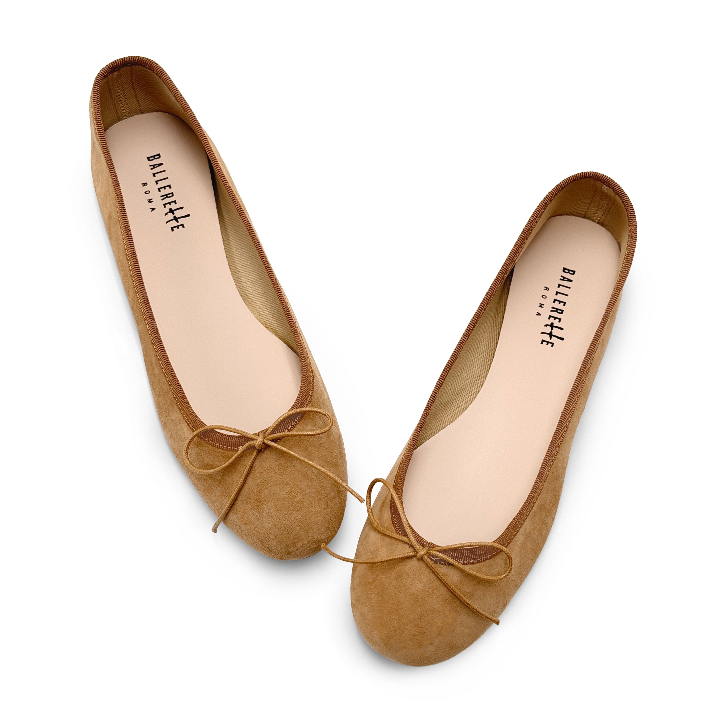 Tan suede ballet flats