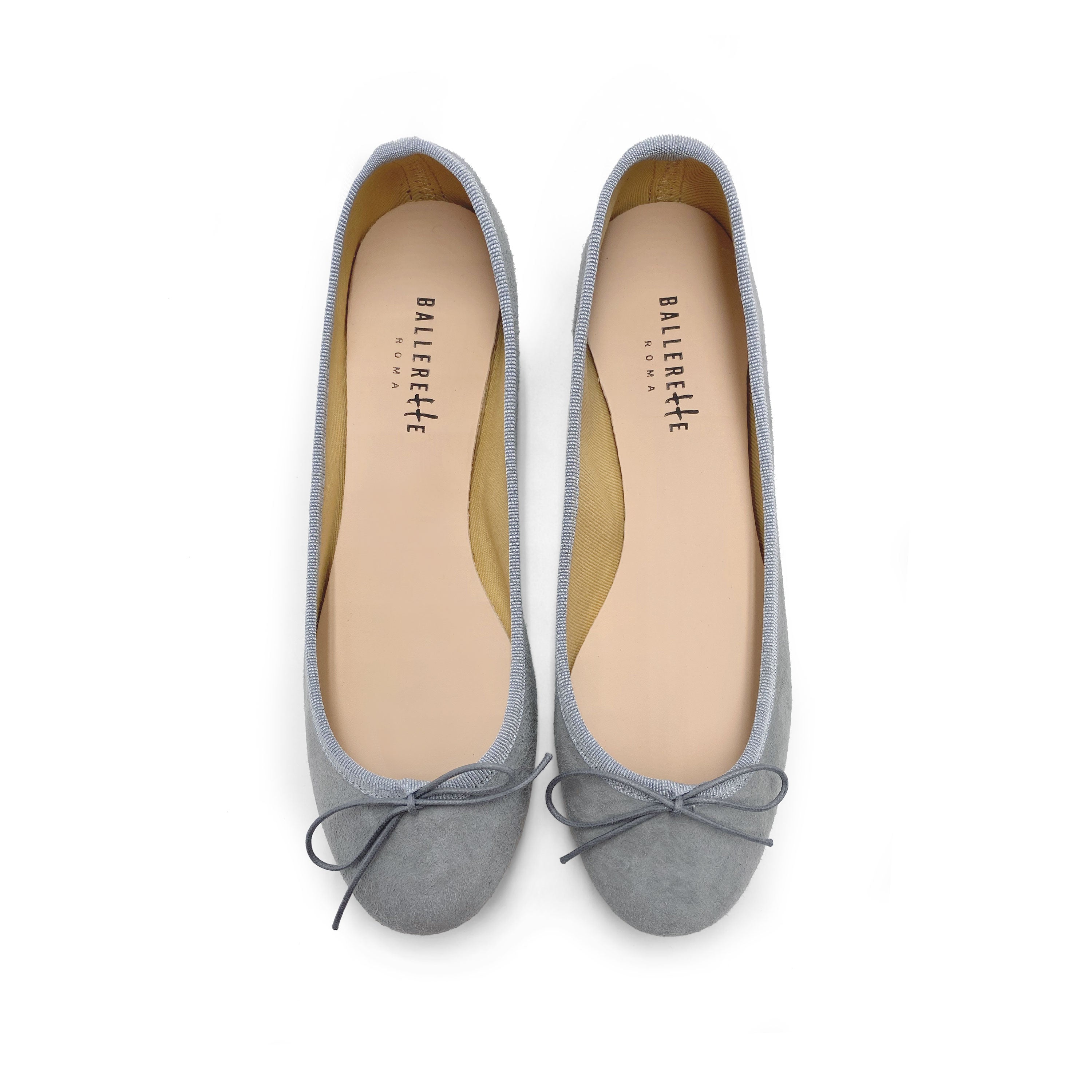 Grey Suede Ballet Flats