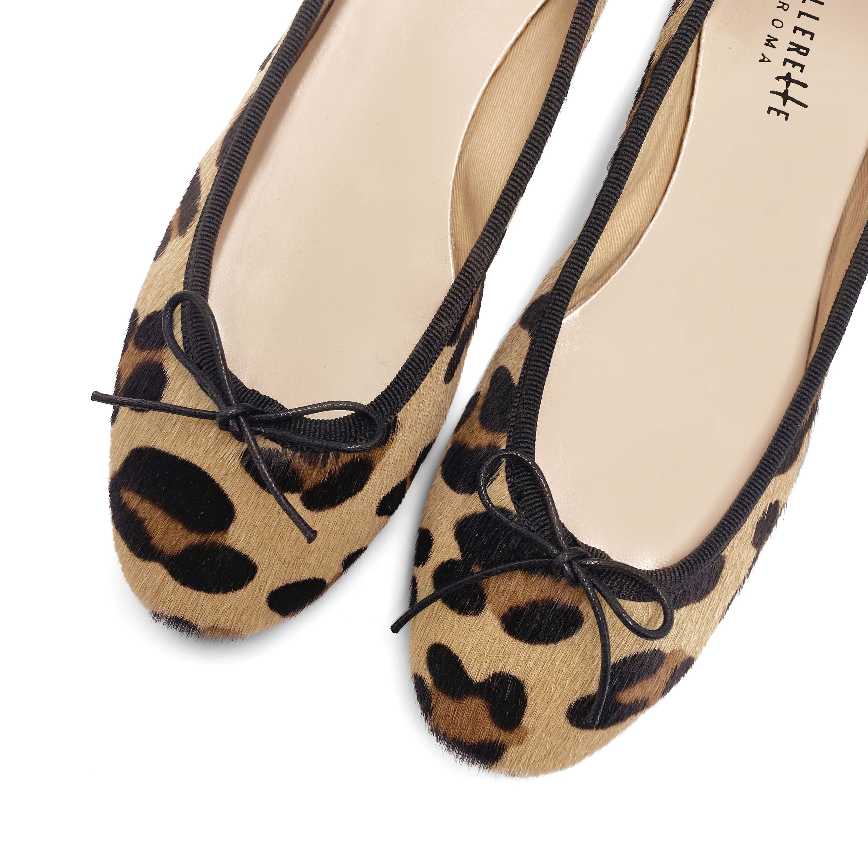 Leopard spotted calf hair ballet flats