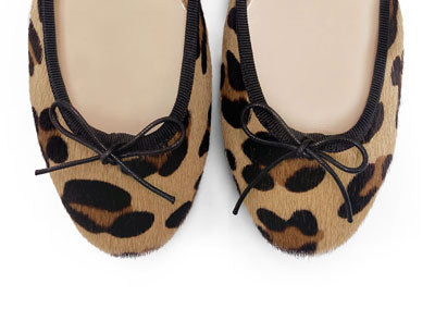 Leopard spotted calf hair ballet flats