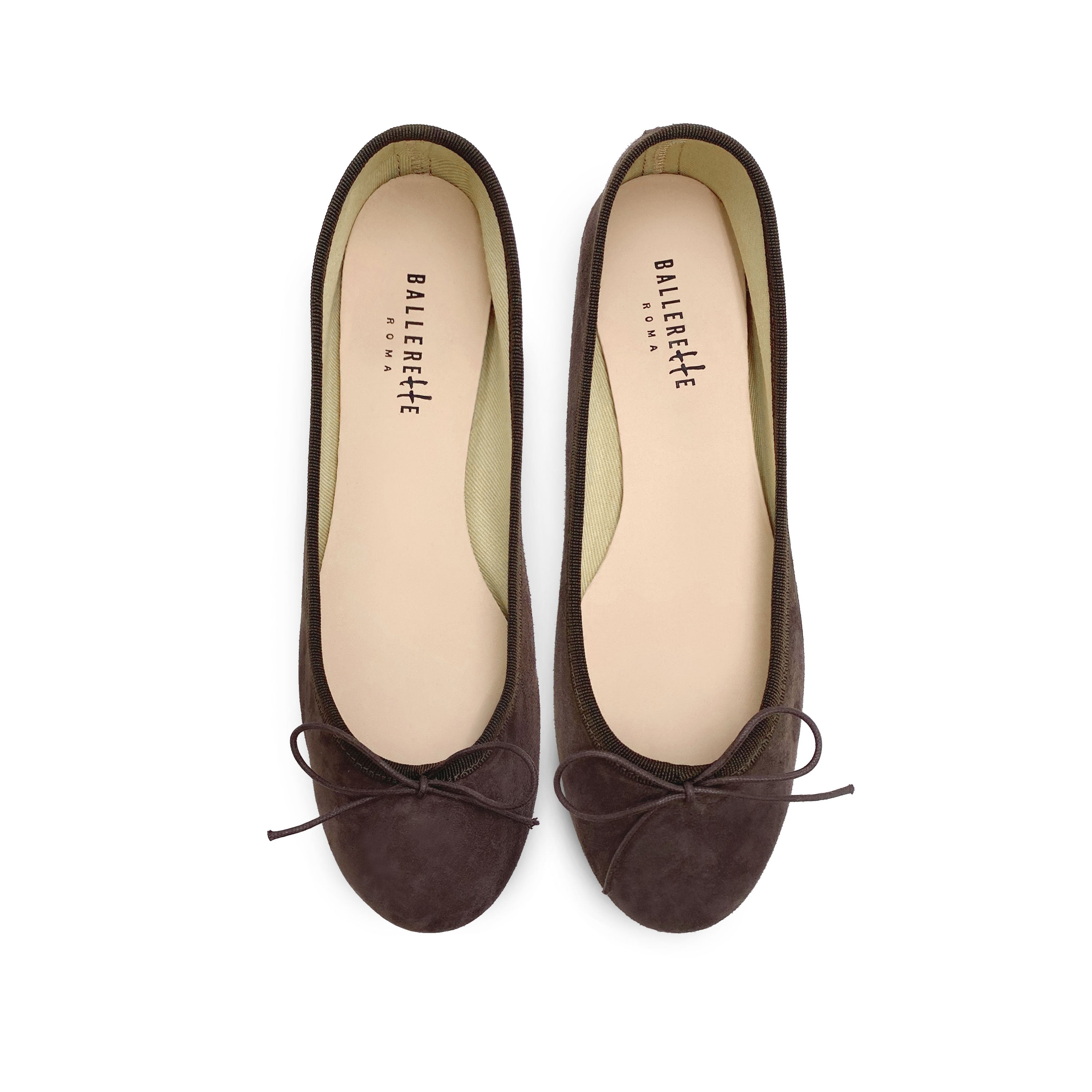 Deep brown suede ballet flats