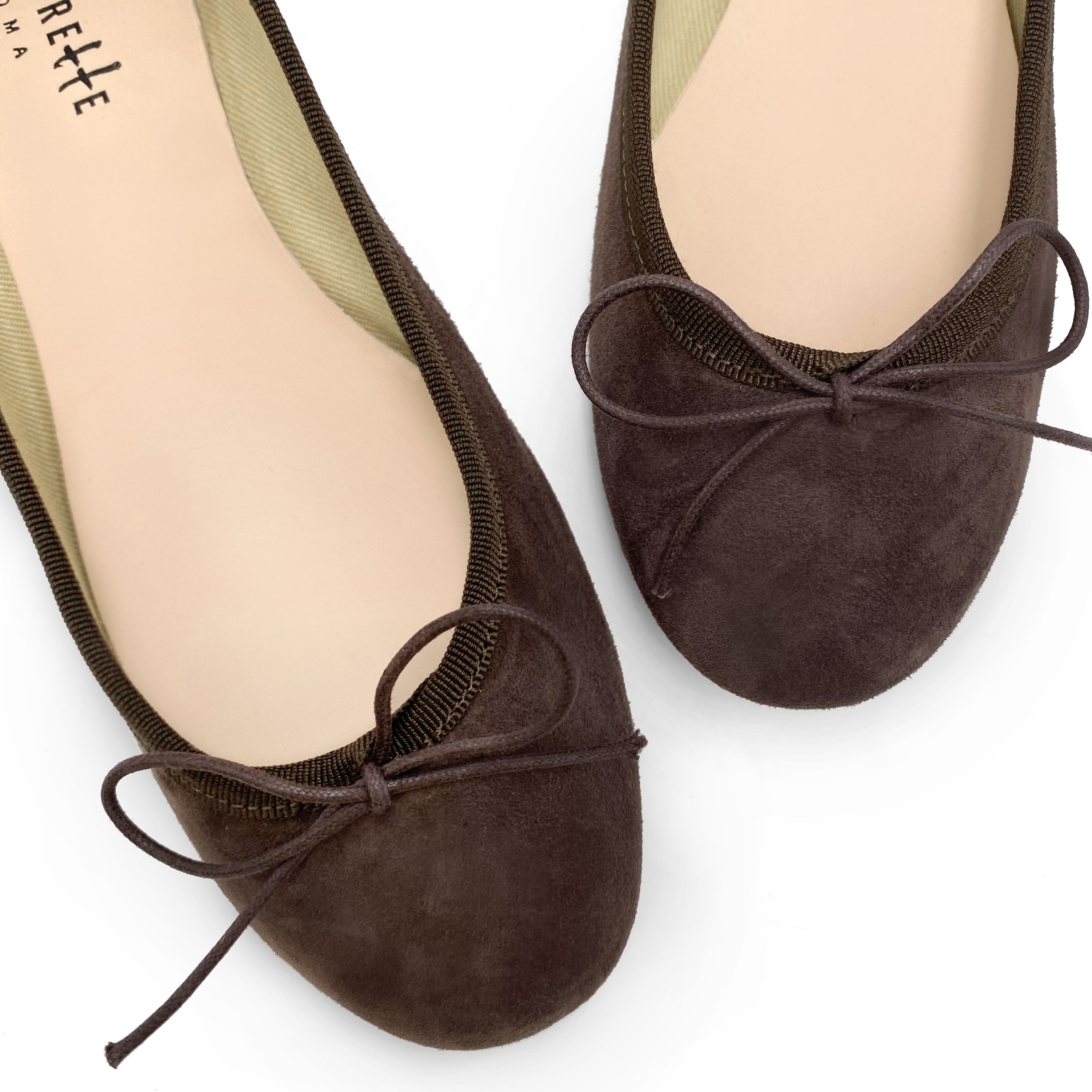 Deep brown suede ballet flats