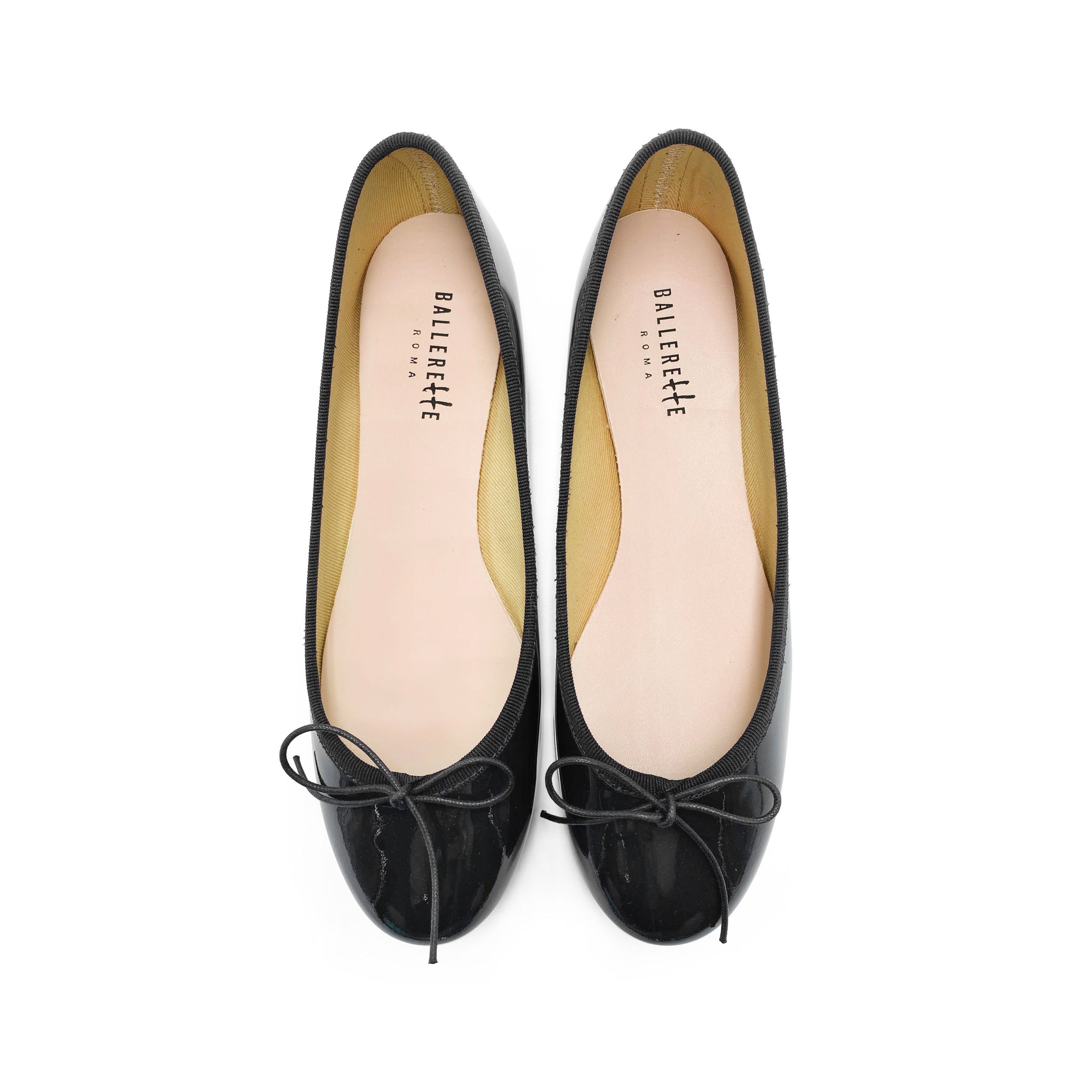 ballet flat flower white calfskin black patent calfskin