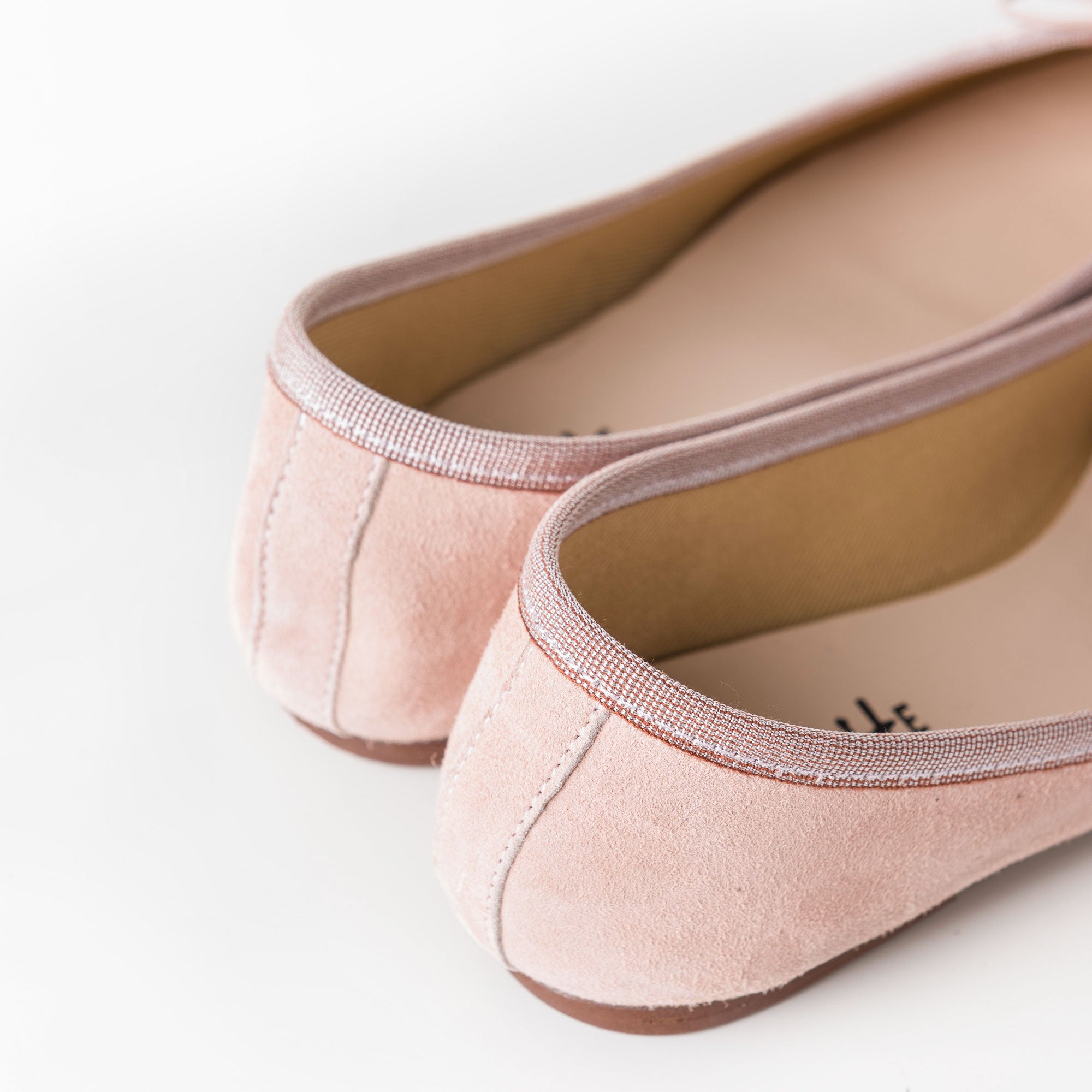 Pink suede ballet flats