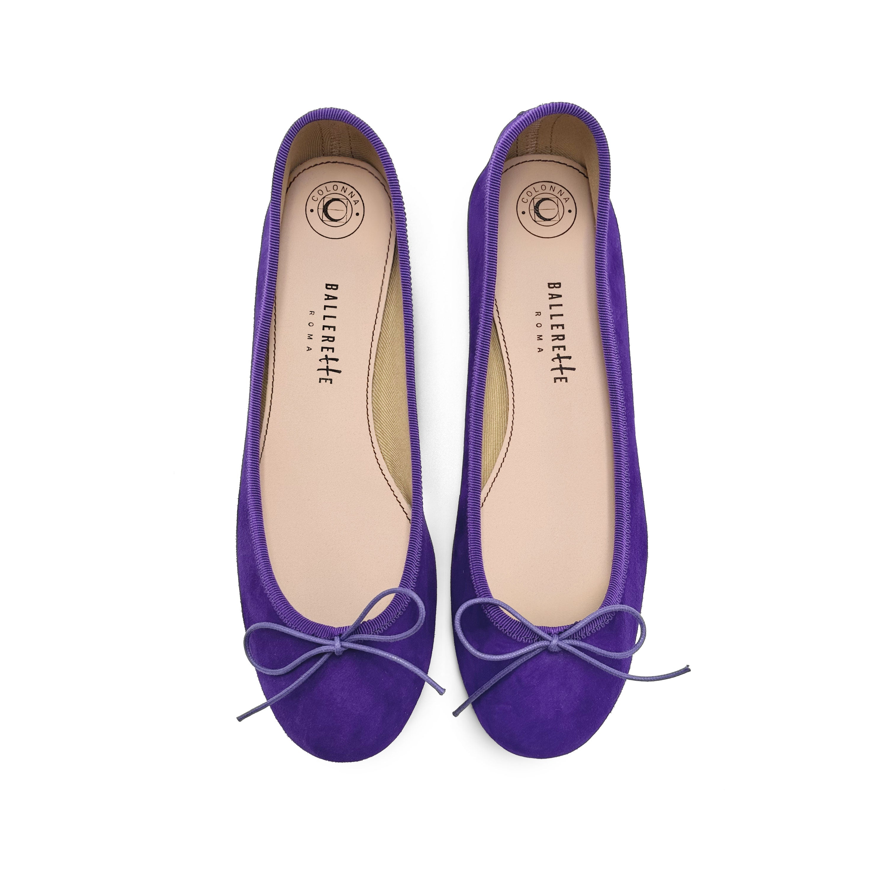 Purple suede ballet flats