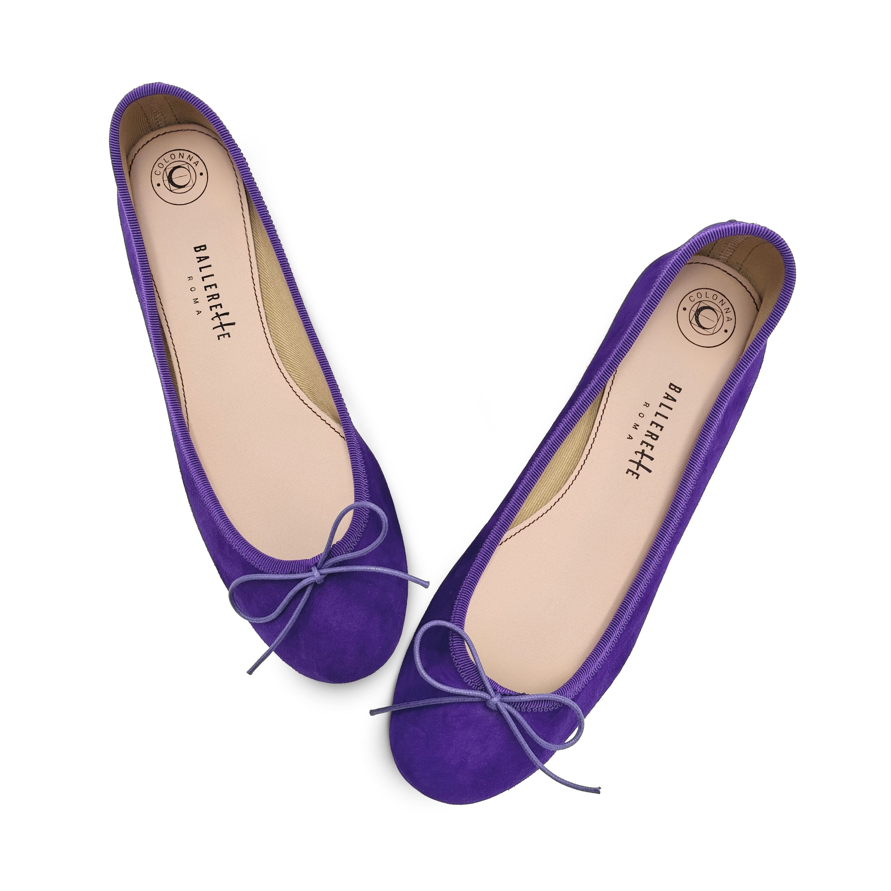 Purple suede ballet flats