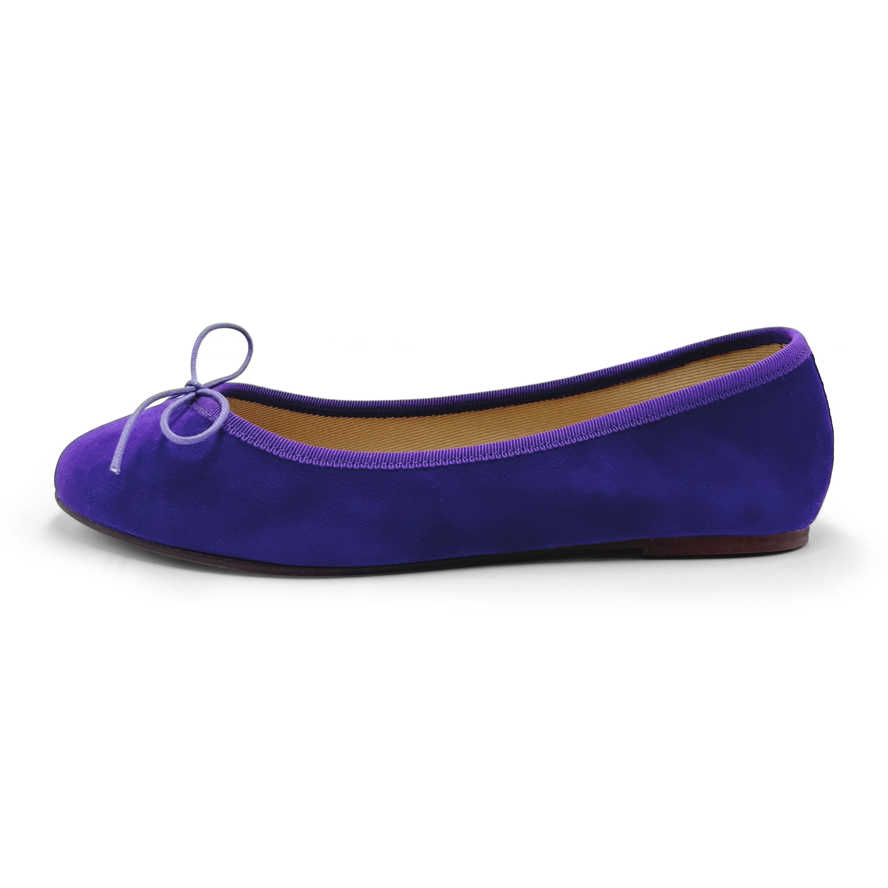 Purple suede ballet flats