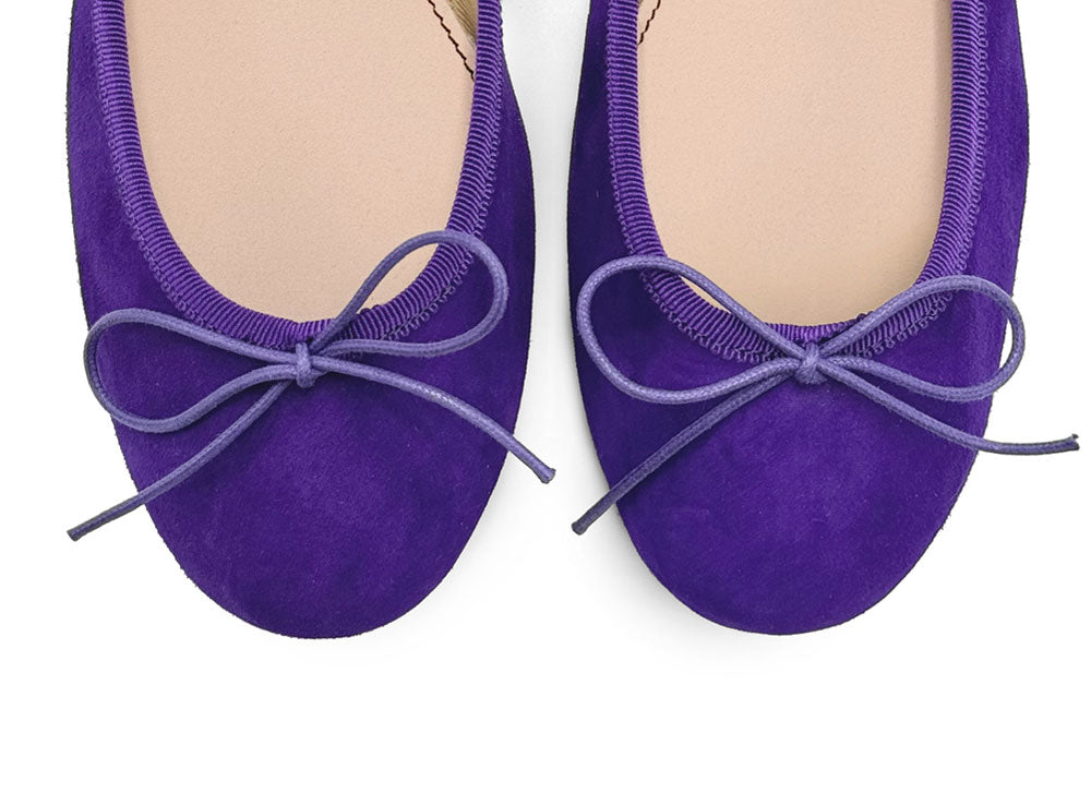 Purple suede ballet flats