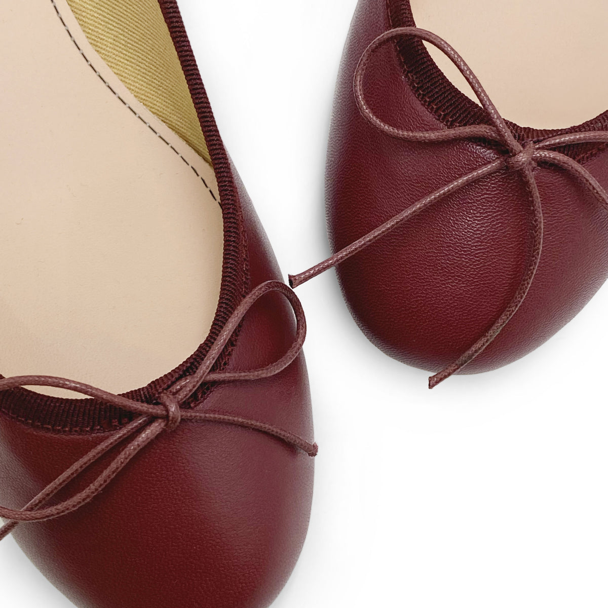 Burgundy leather ballet flats