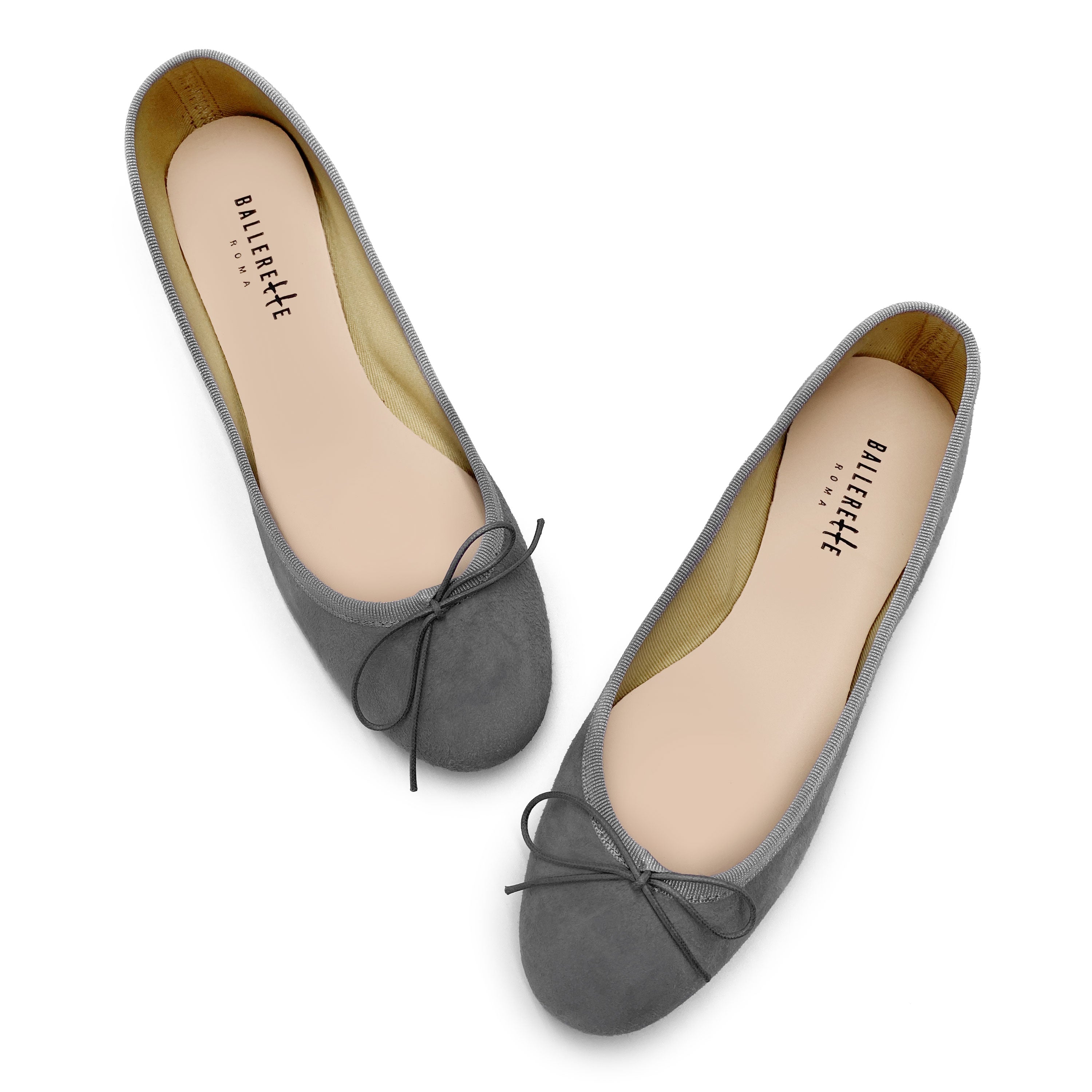 Dark gray suede ballet flats