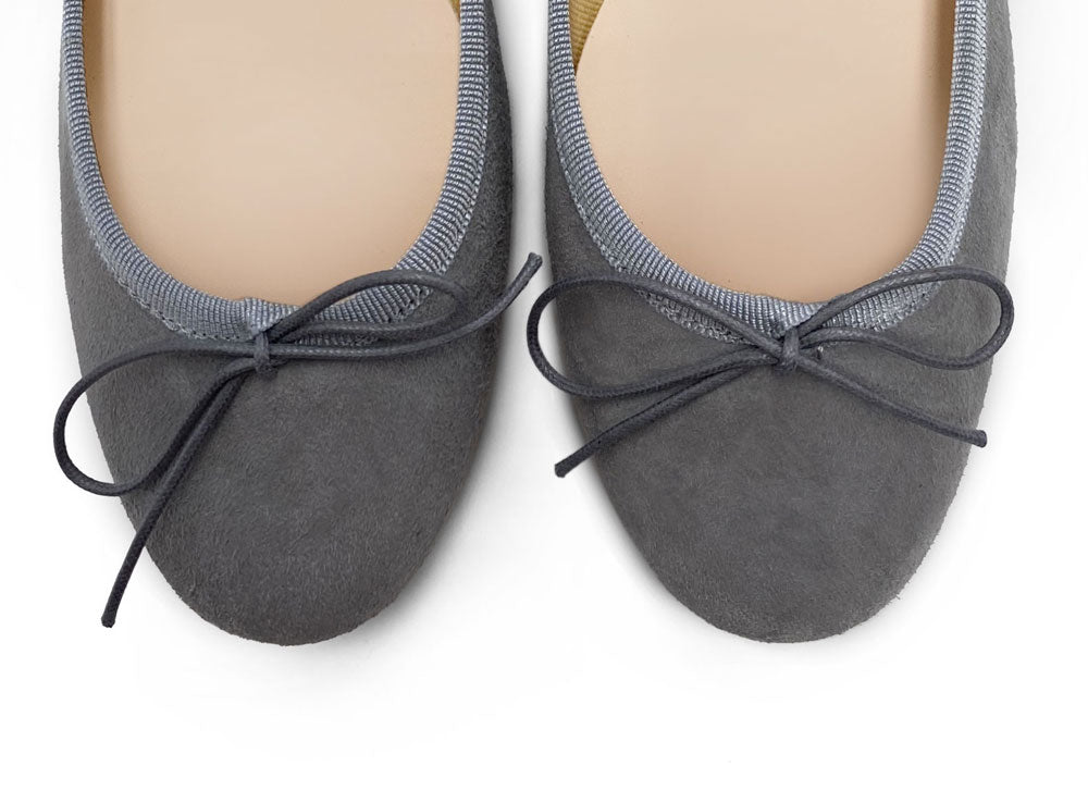Dark gray suede ballet flats