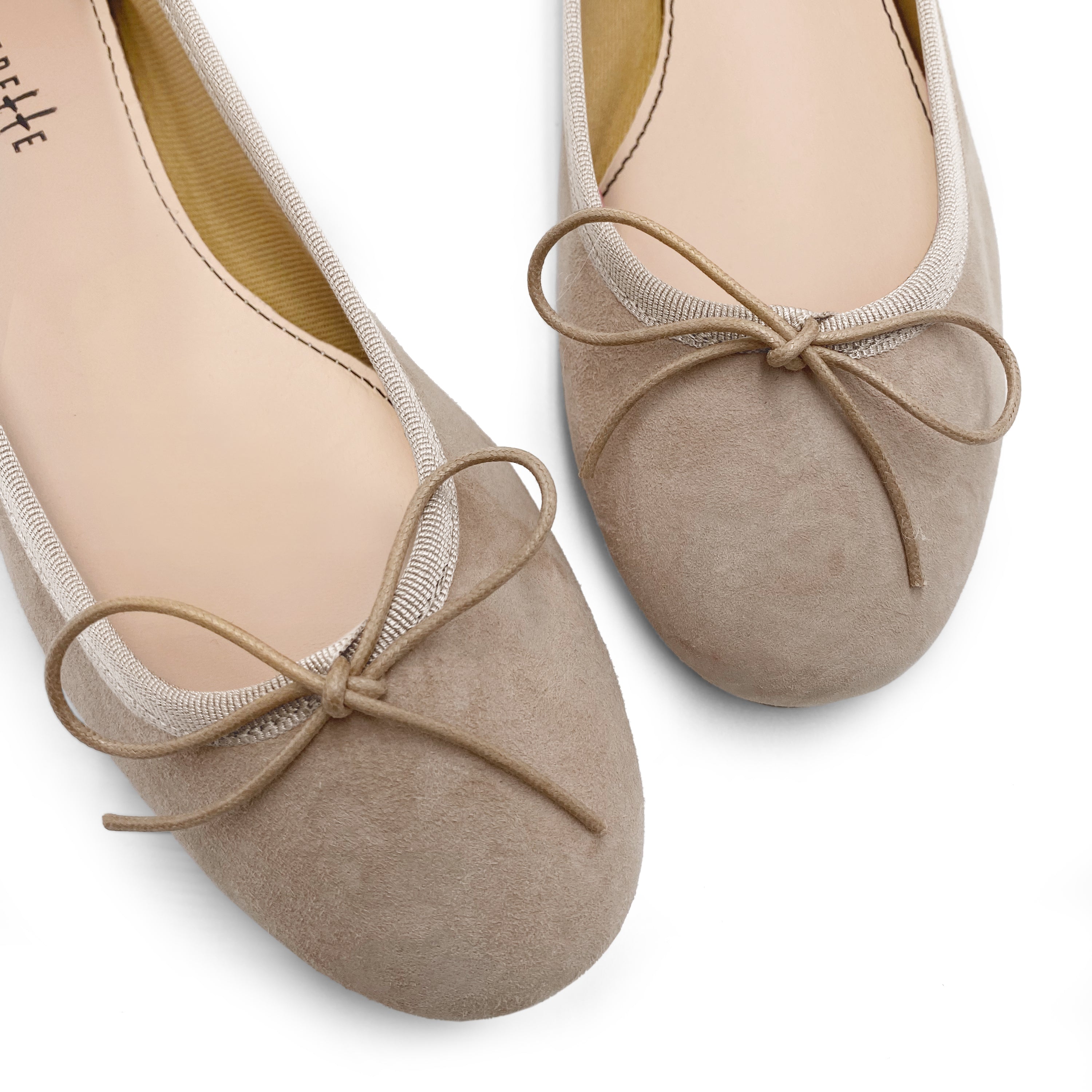 Dove gray suede ballet flats