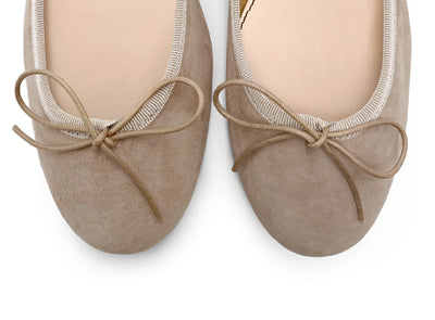 Dove gray suede ballet flats