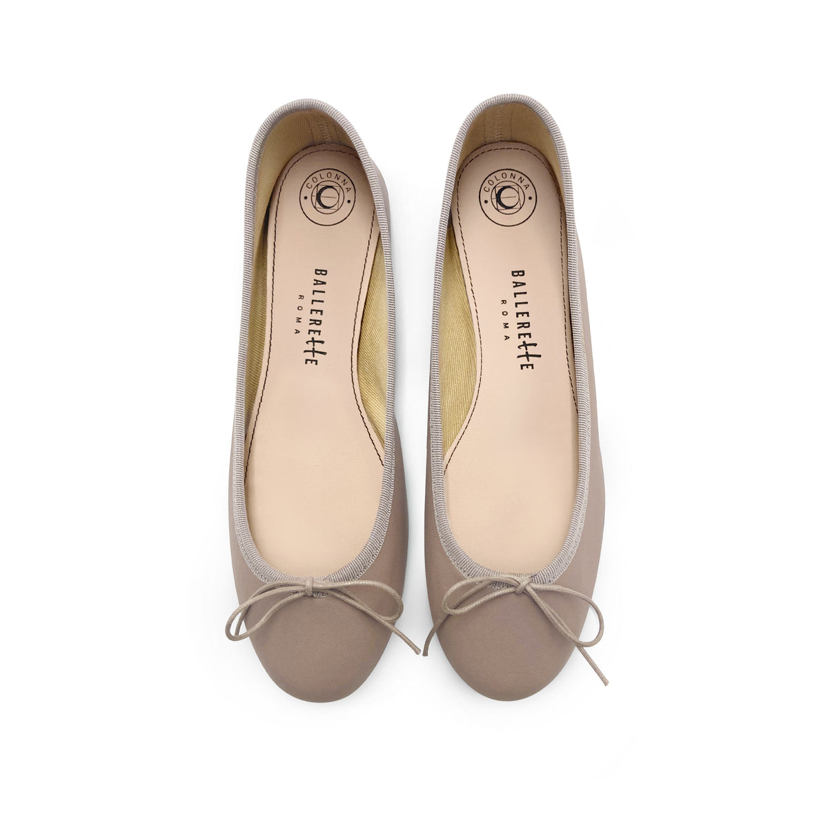 Dove gray leather ballet flats