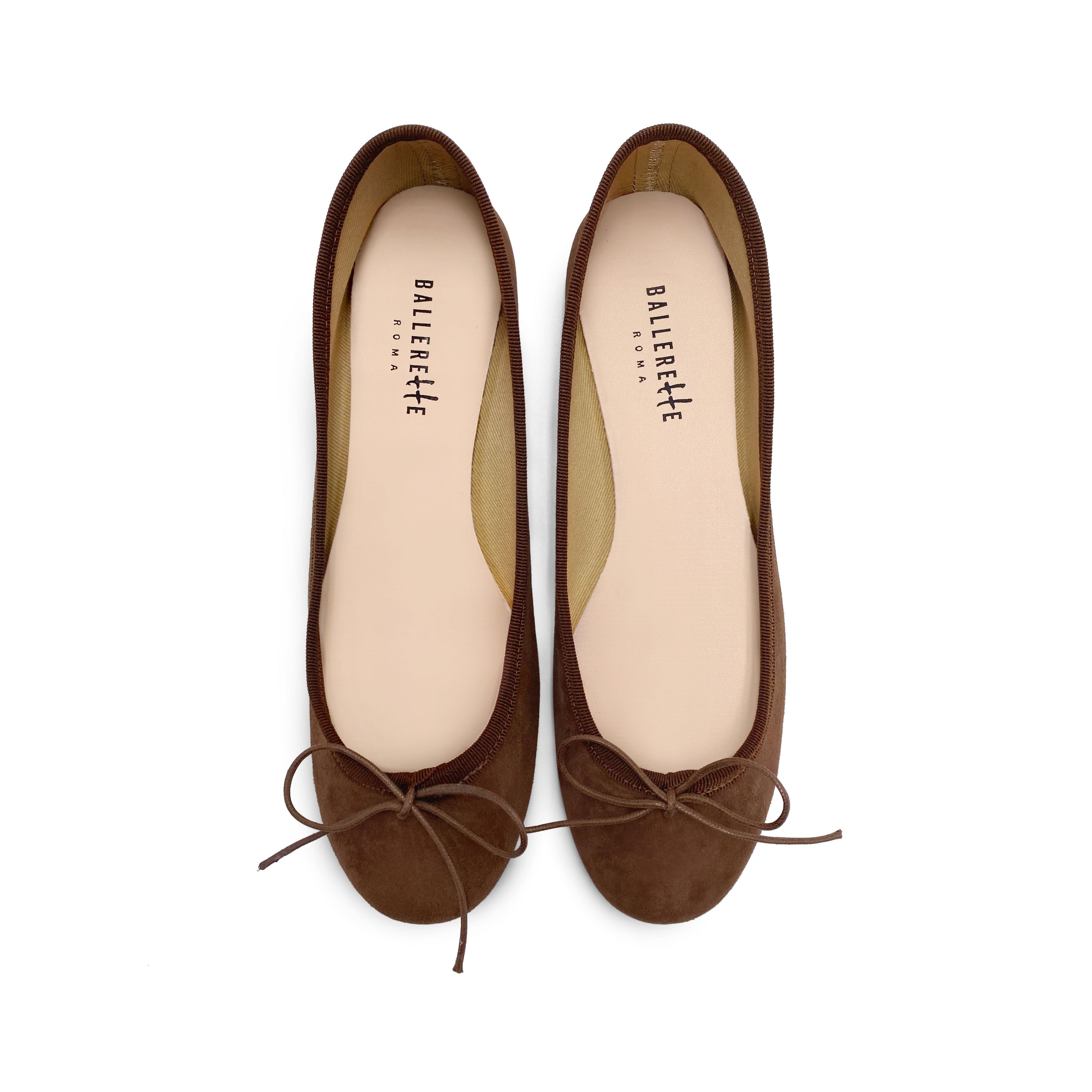Dark brown suede ballet flats