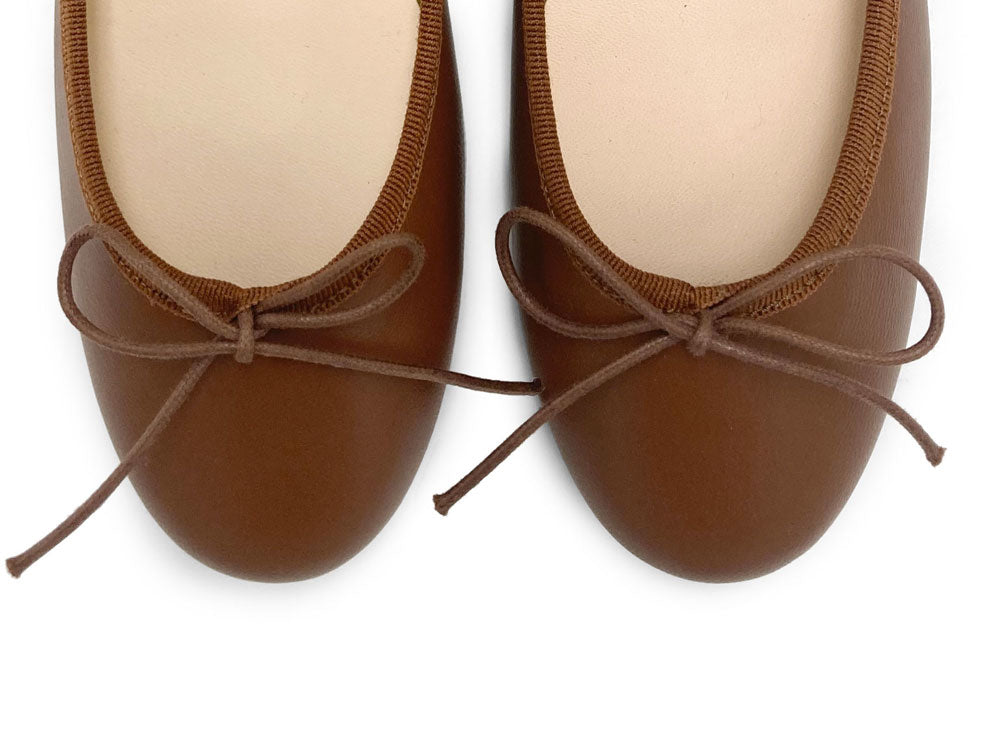 Chocolate Brown Leather Ballet Flats