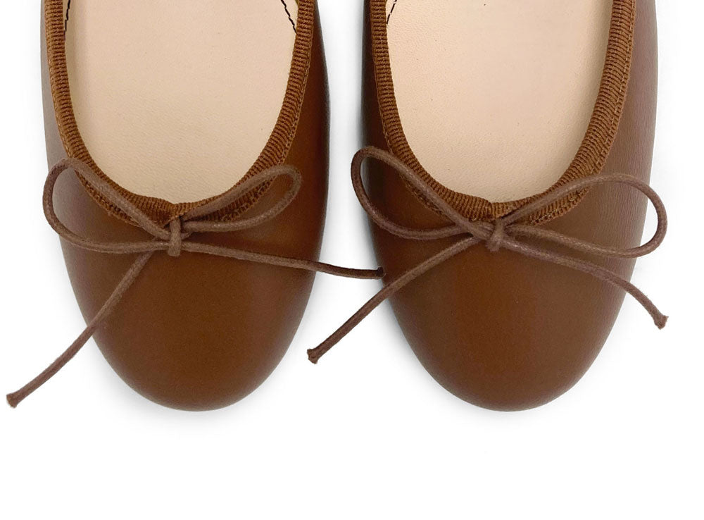 Chocolate Brown Leather Ballet Flats
