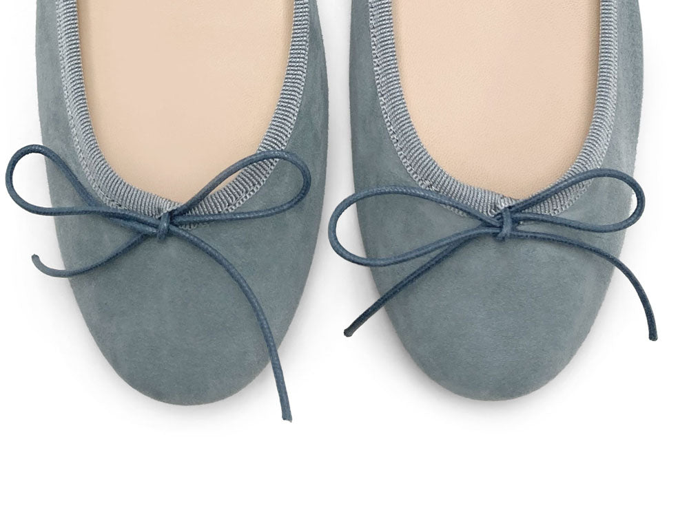 Powder blue color suede ballet flats