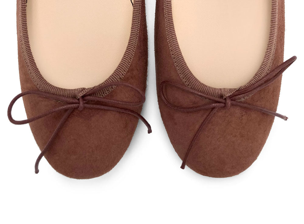 Wine suede ballet flats