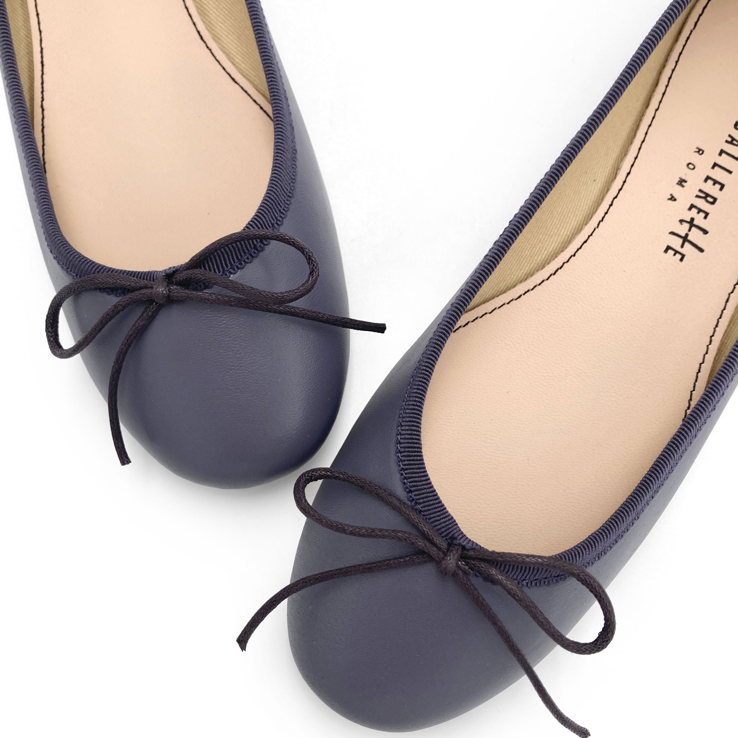 Wine leather ballet flats