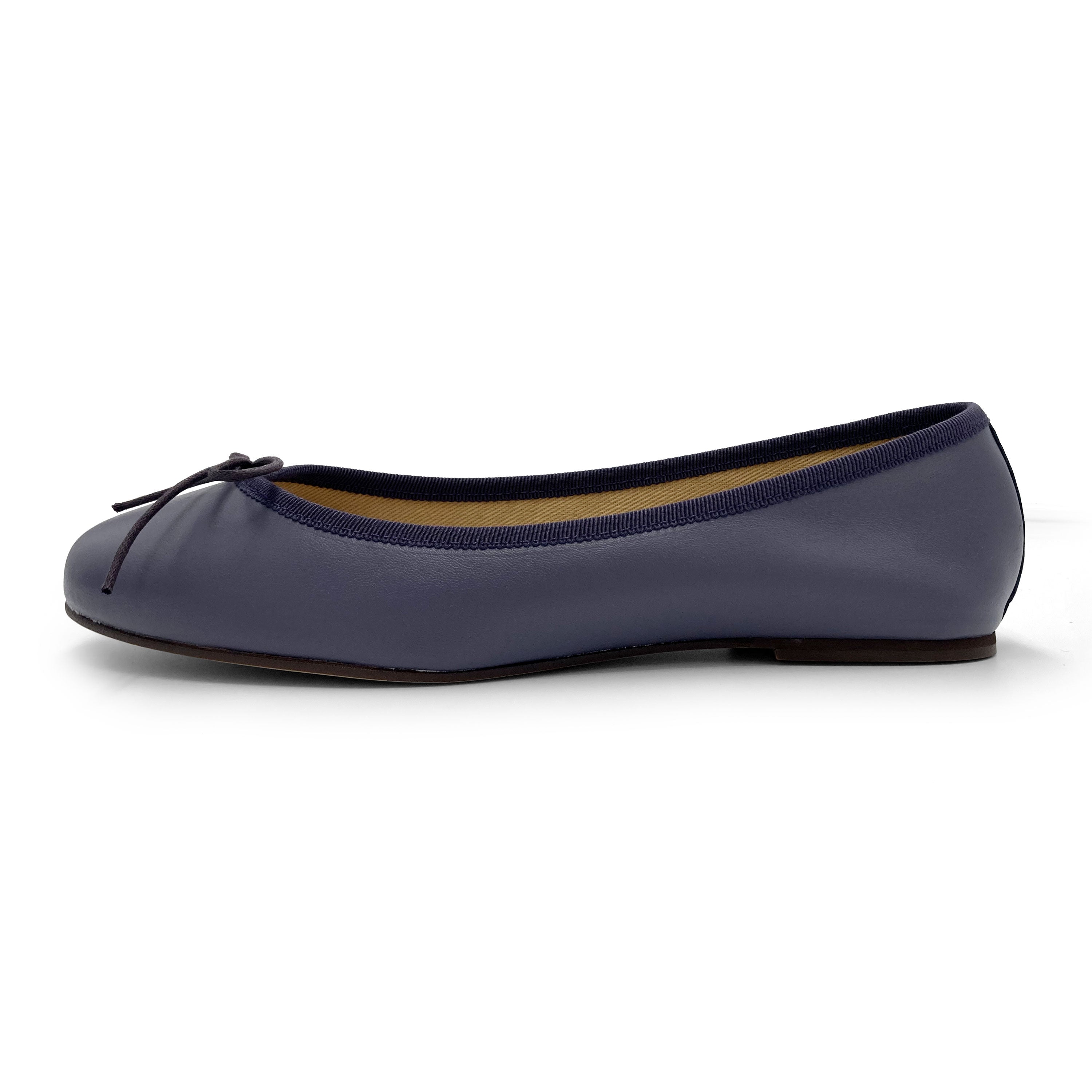 Wine leather ballet flats