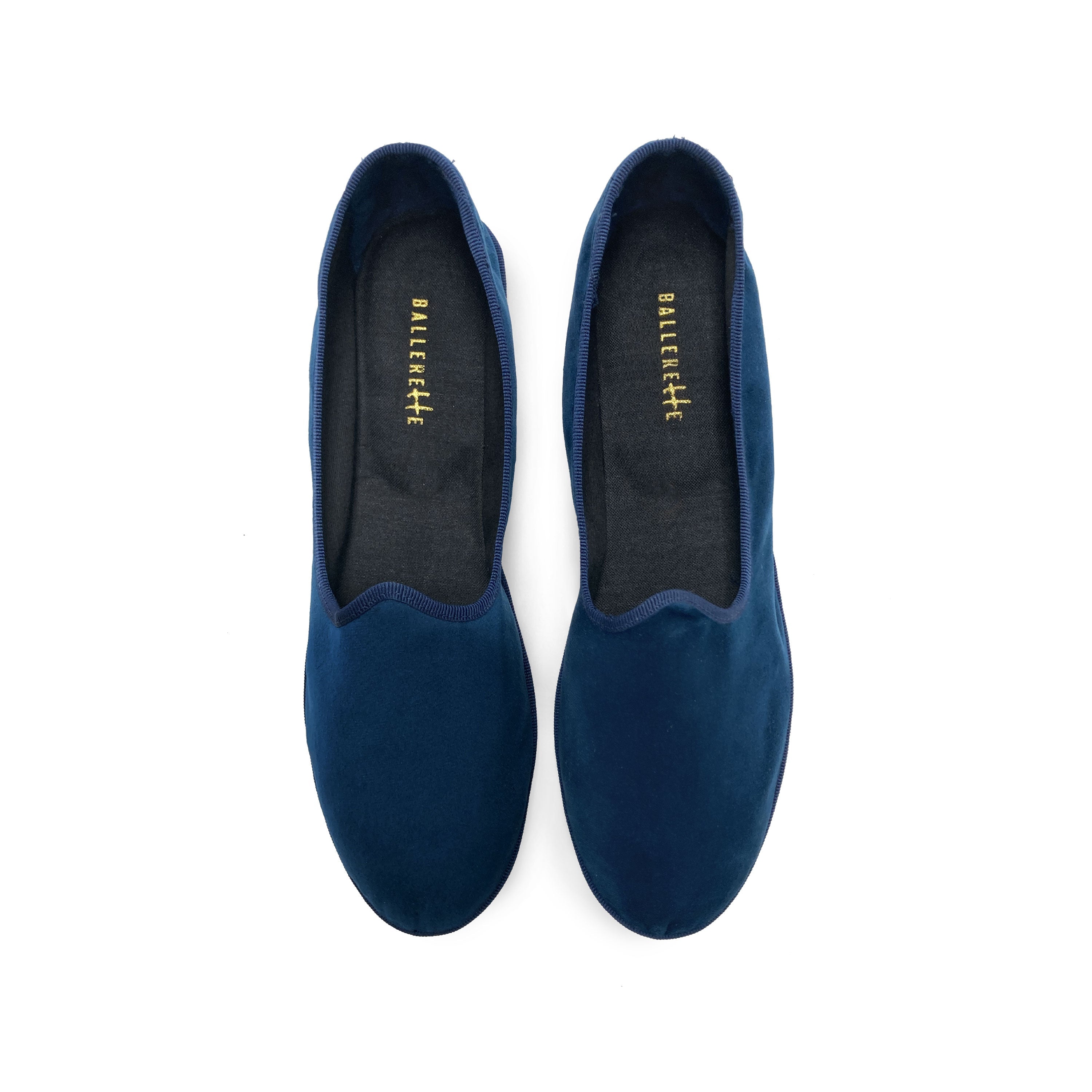 Friulane blue velvet slippers