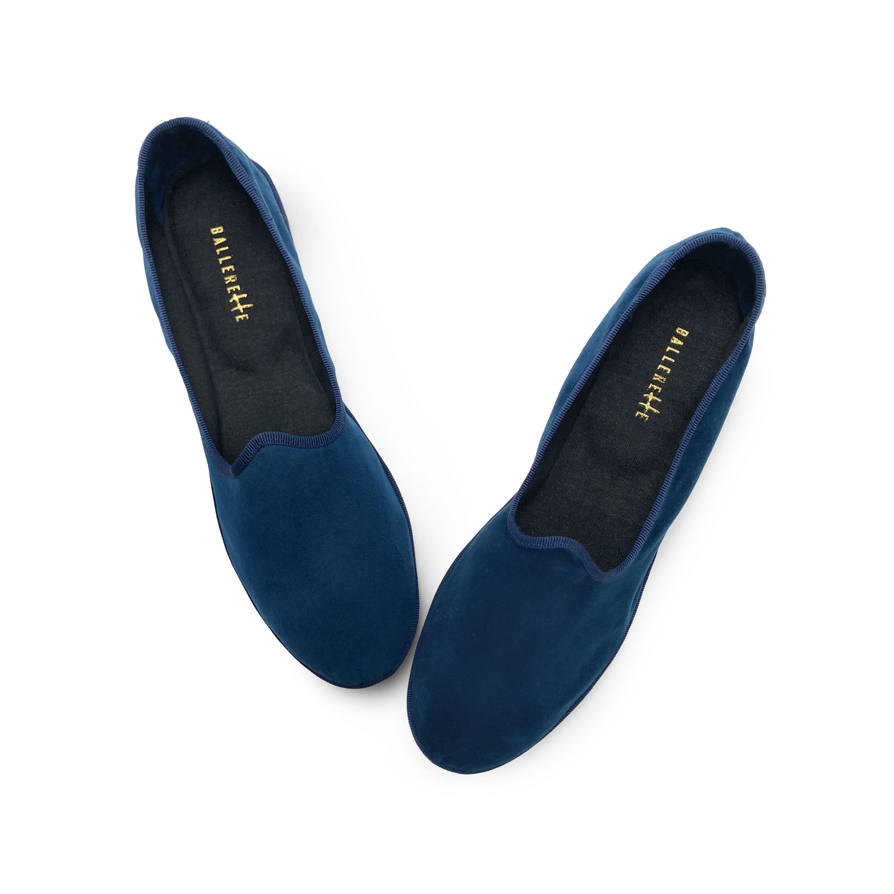 Friulane blue velvet slippers