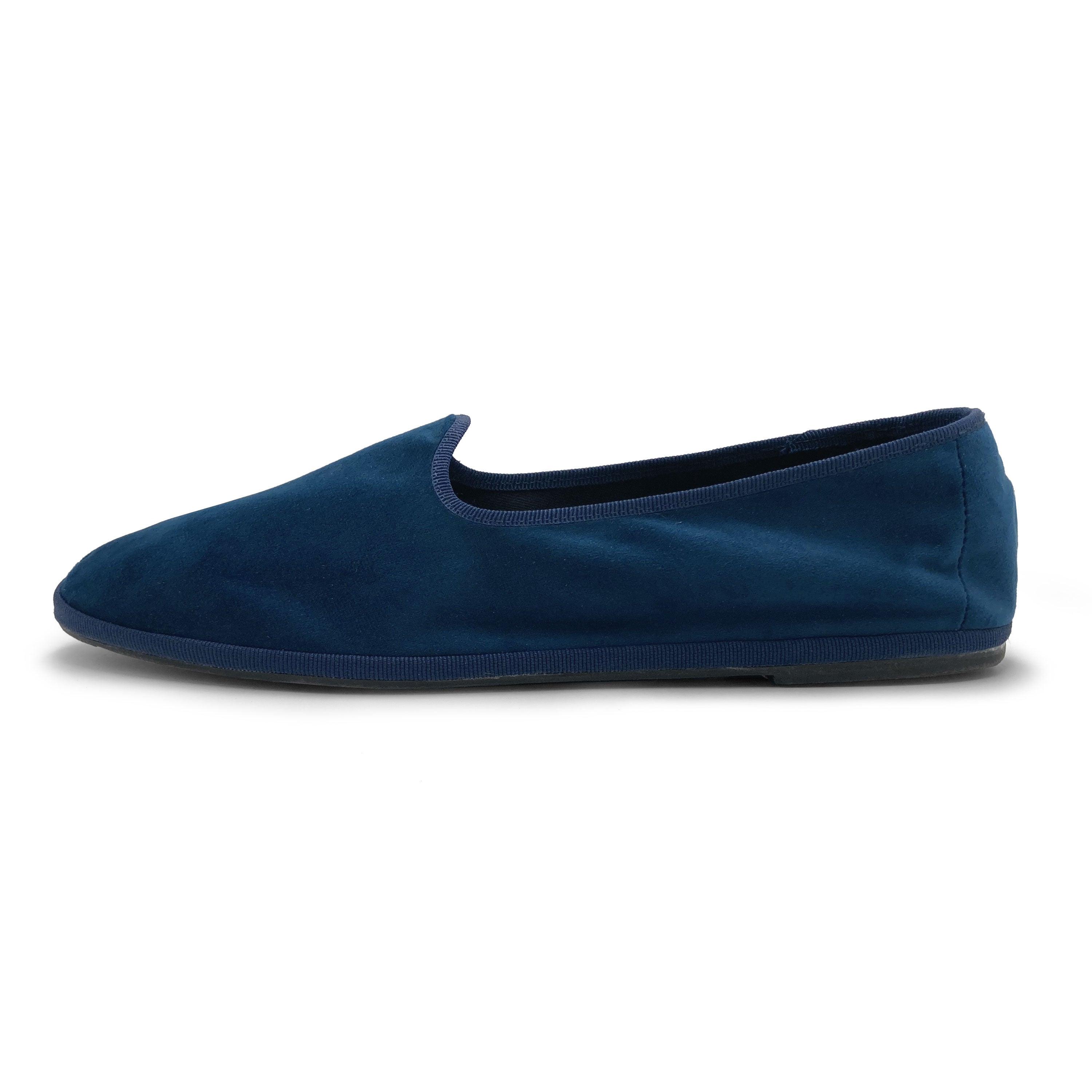 Friulane blue velvet slippers