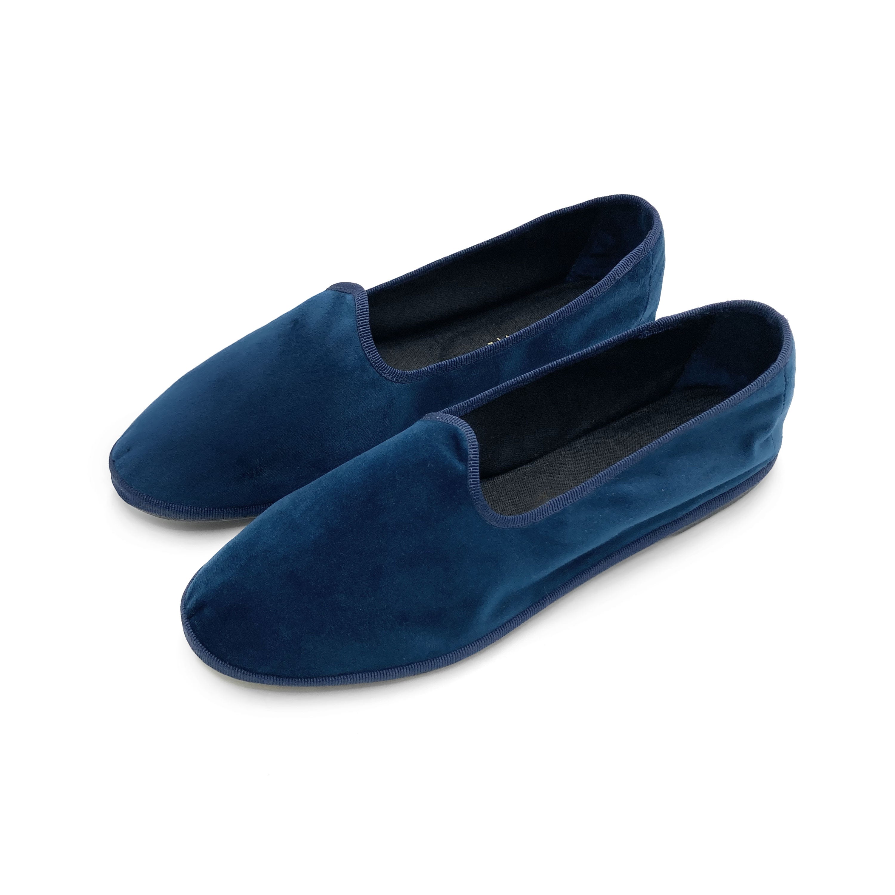 Friulane blue velvet slippers