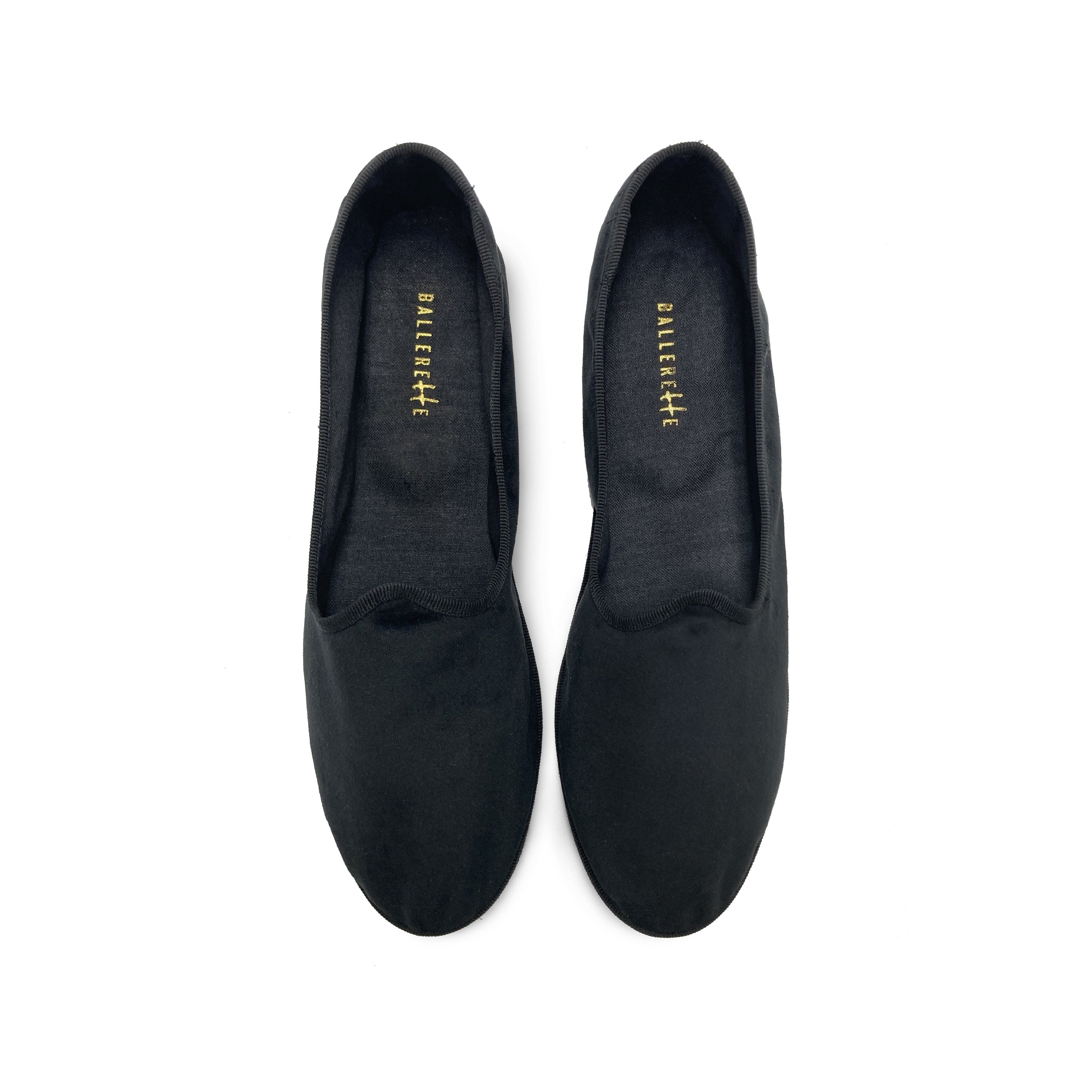 Friulane black velvet slippers