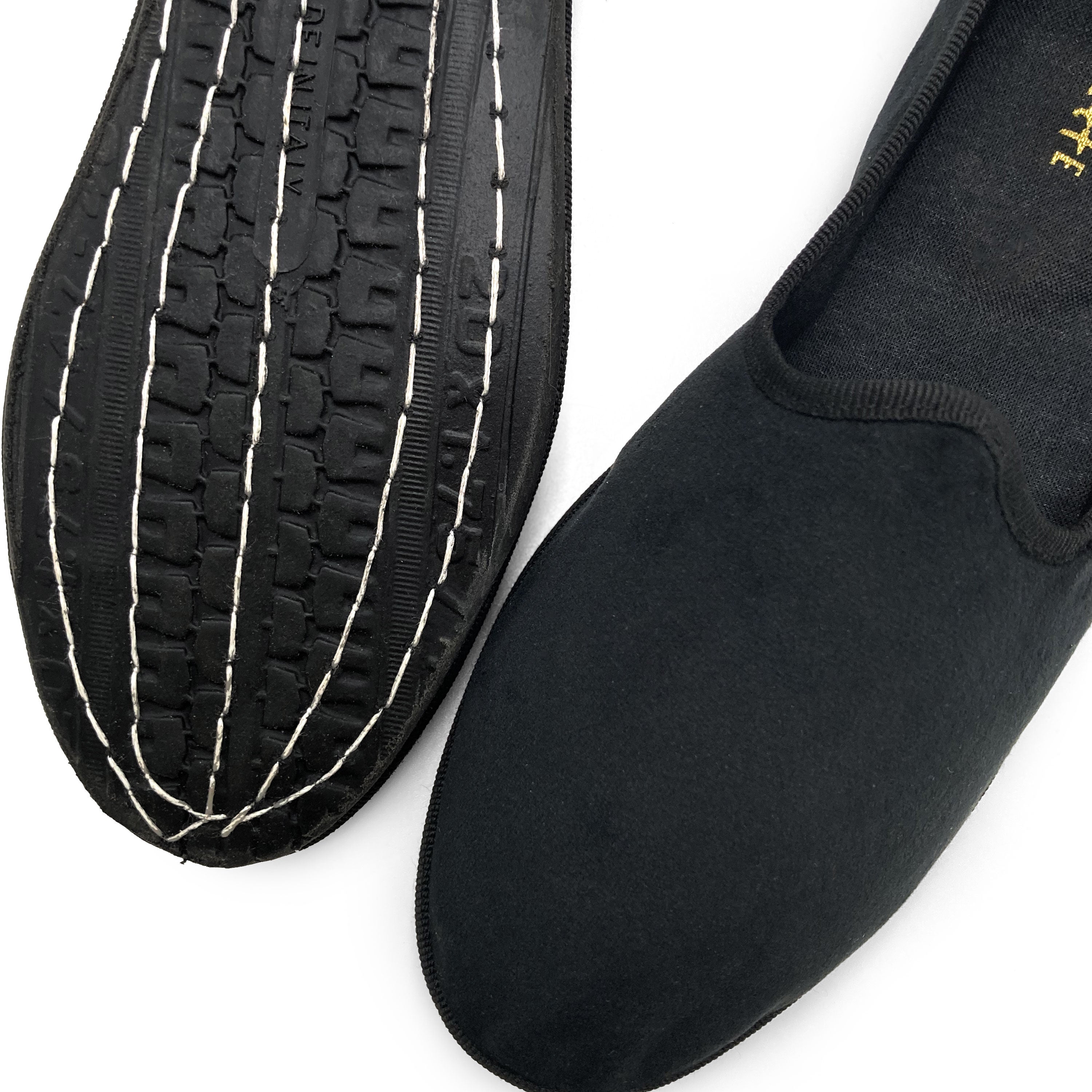 Friulane black velvet slippers