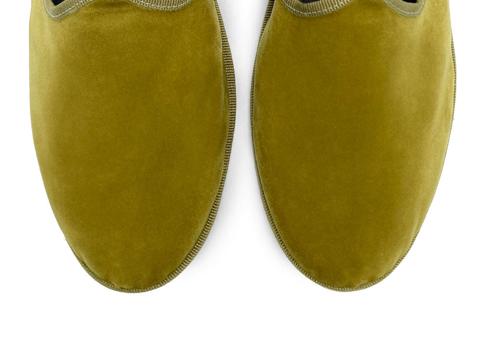 Friulane mustard yellow velvet slippers