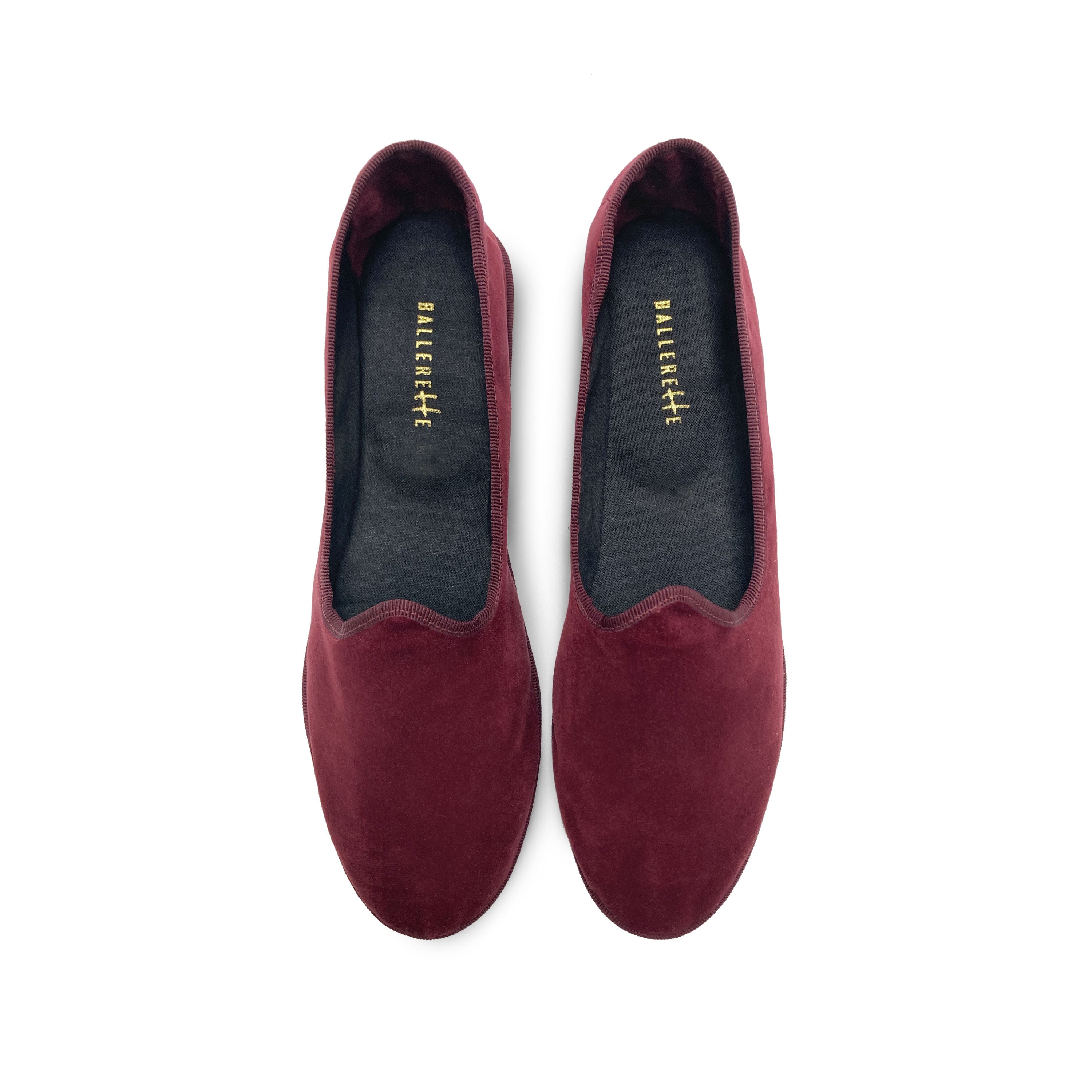 Friulane burgundy velvet slippers