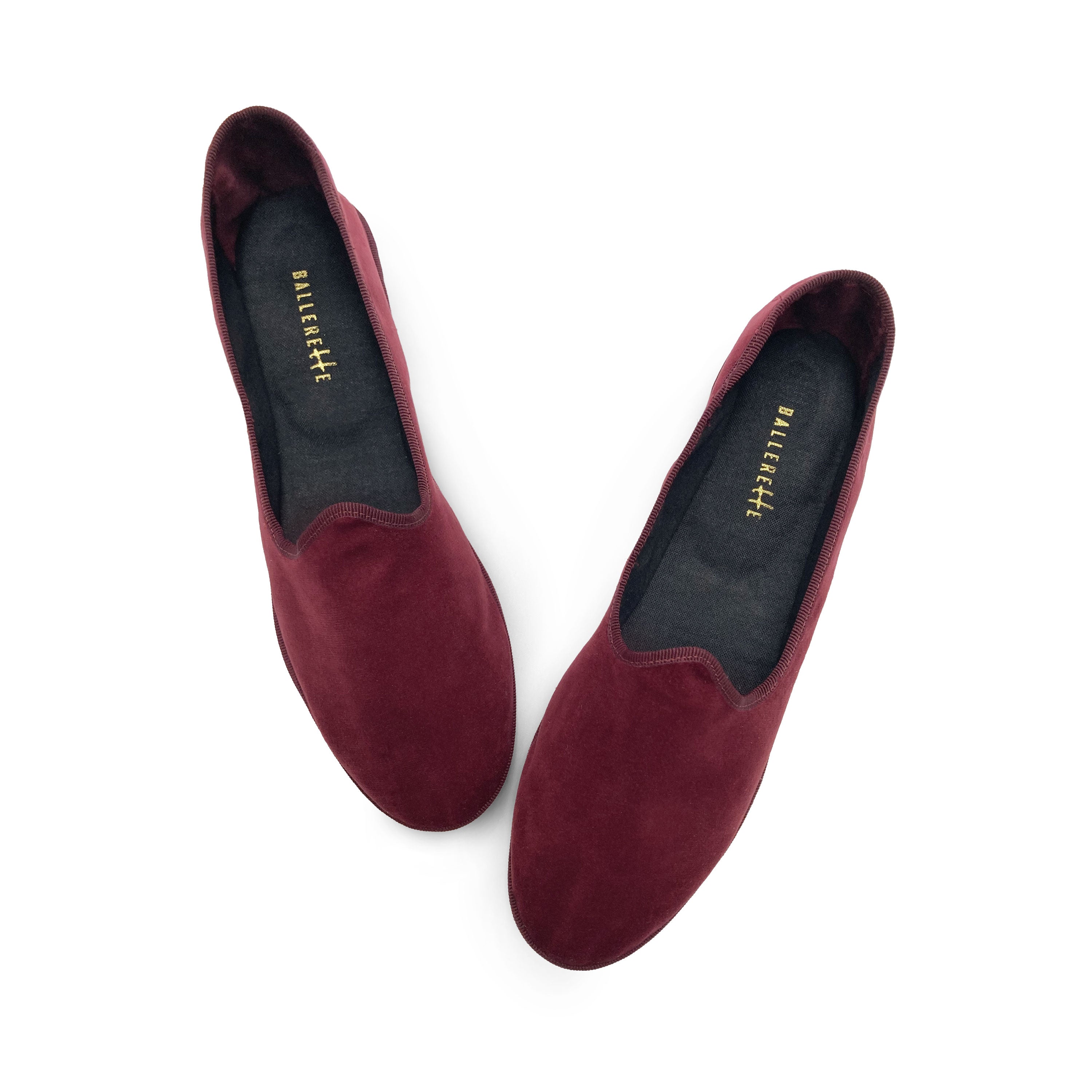 Friulane burgundy velvet slippers