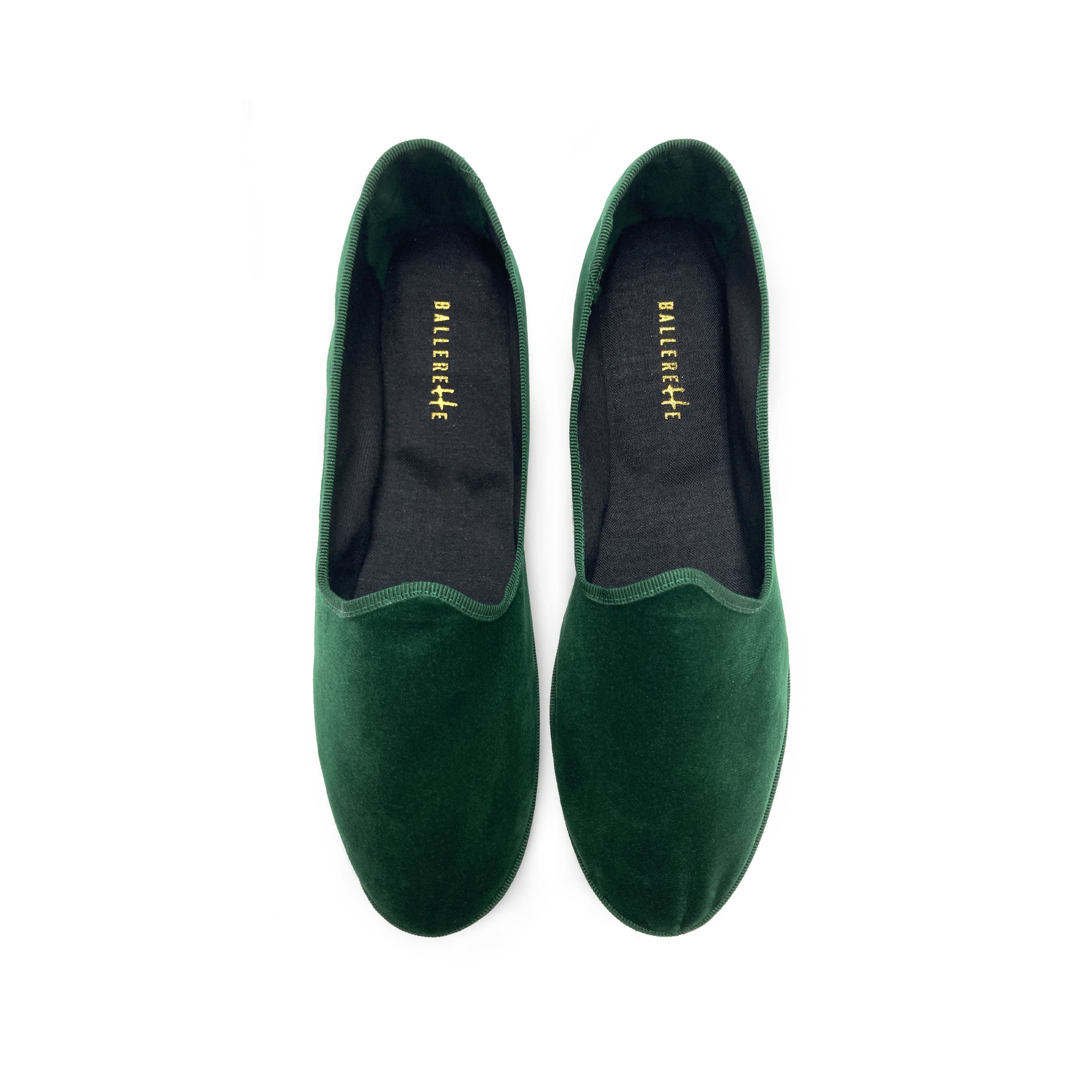 Friulane bottle green velvet slippers