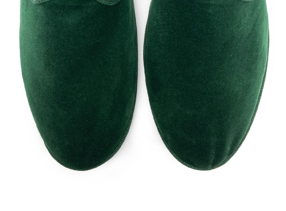 Friulane bottle green velvet slippers