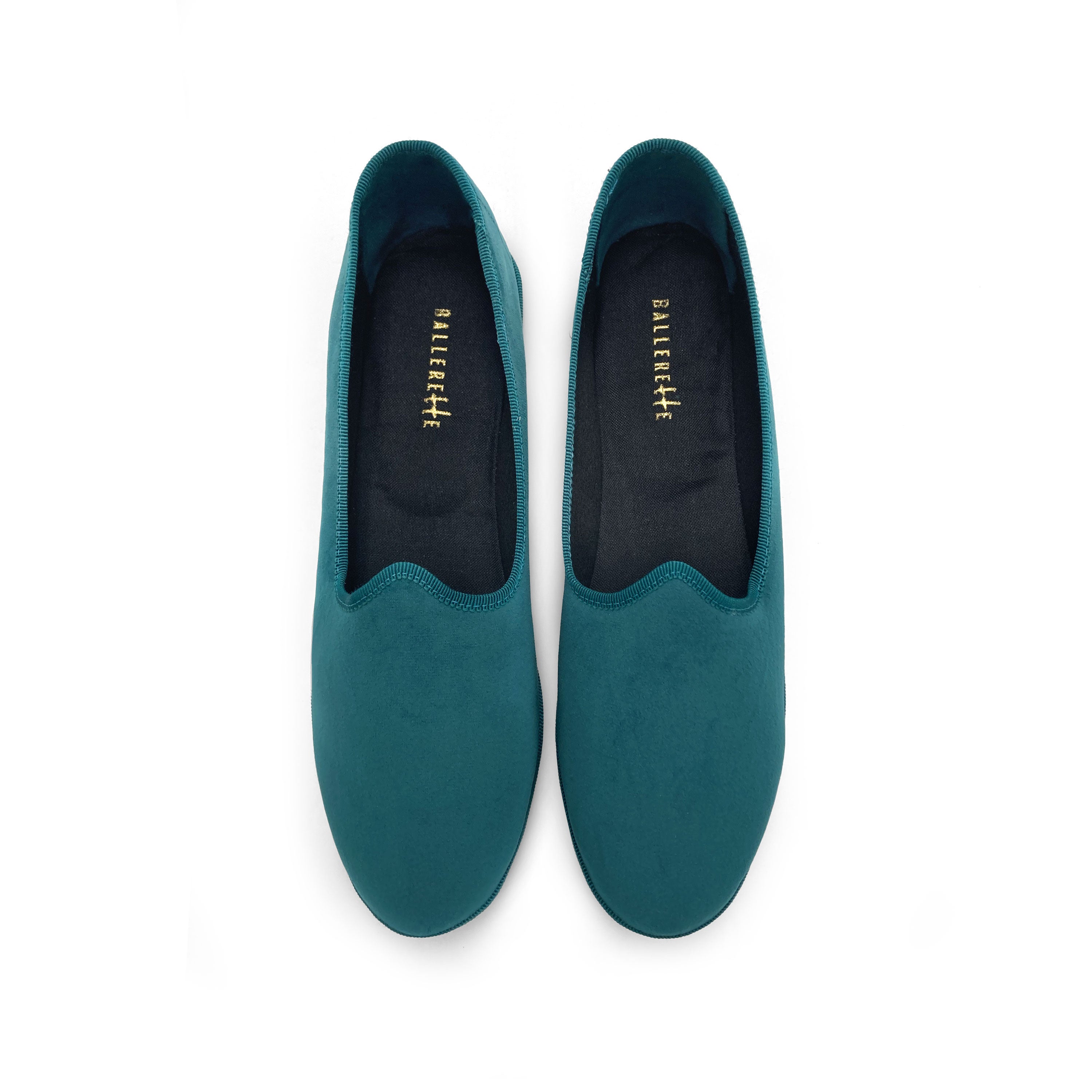 Friulane petrol blue velvet slippers