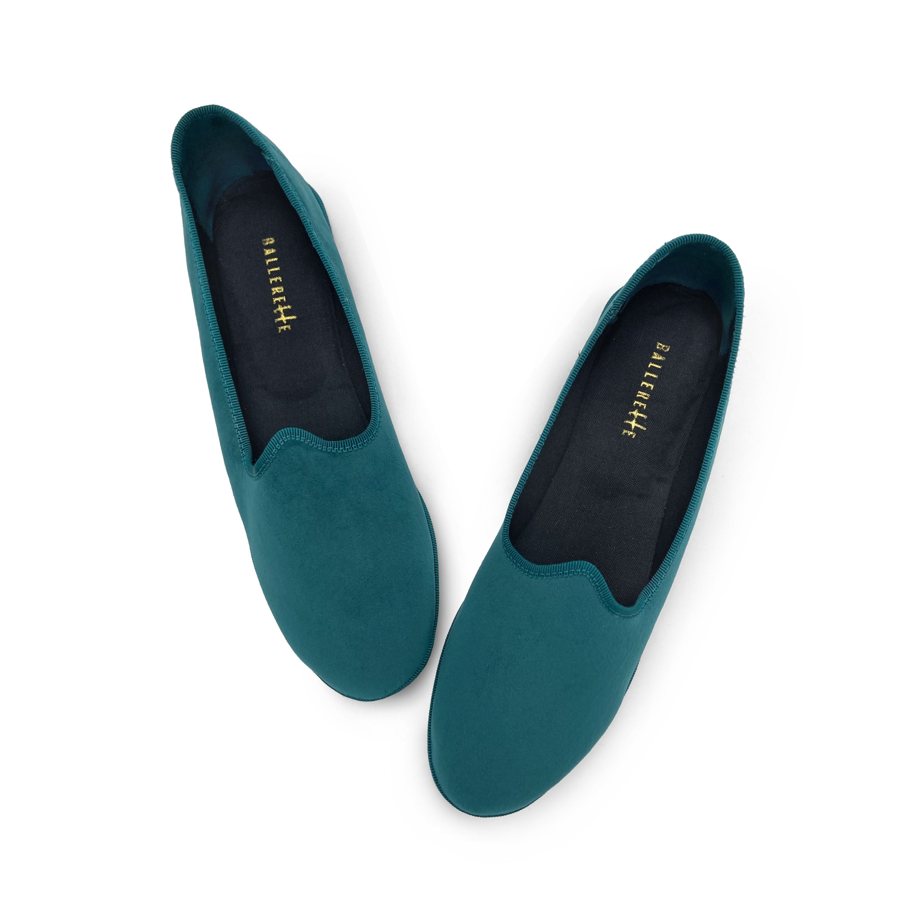 Friulane petrol blue velvet slippers