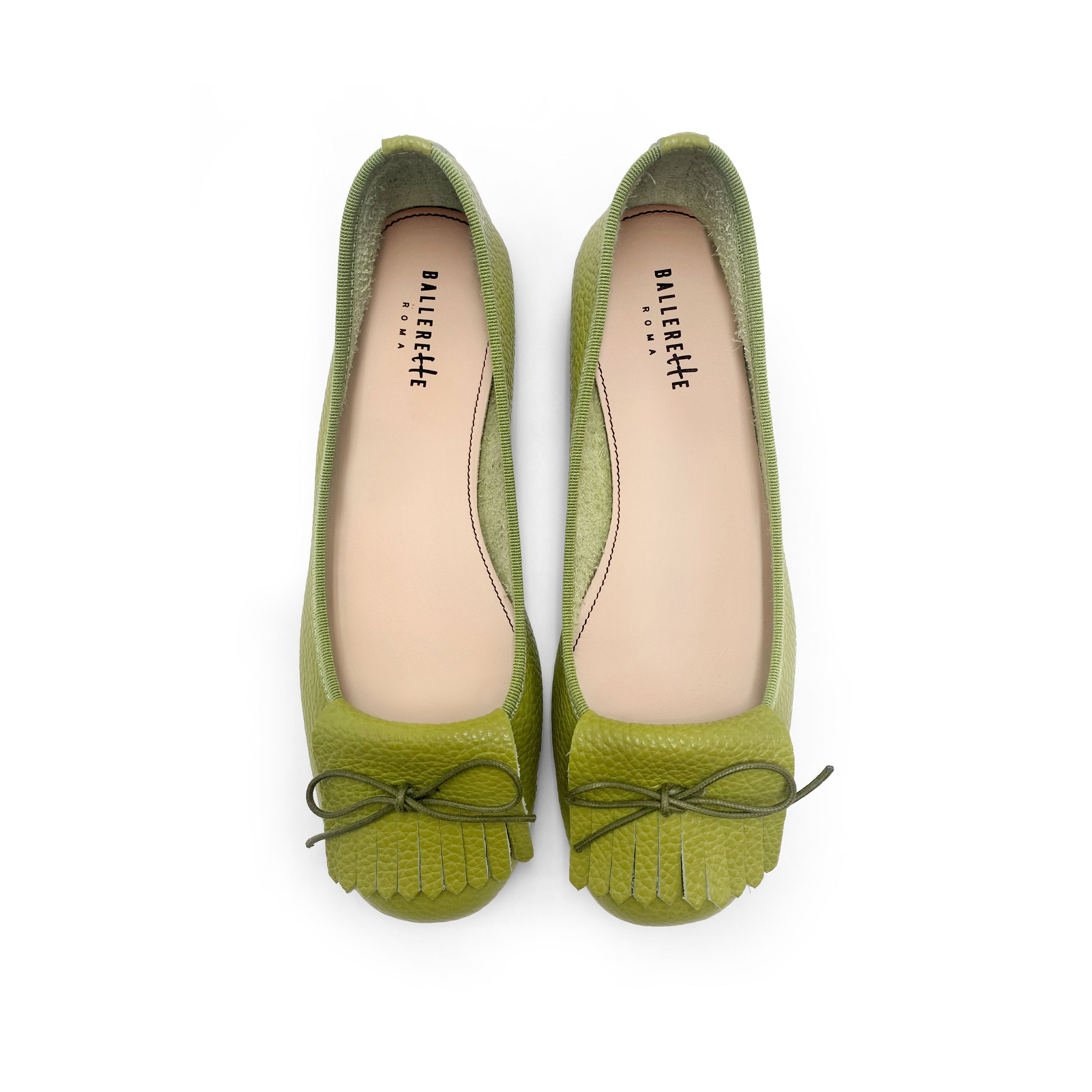 Olive Green Leather Moccasins with Fringes