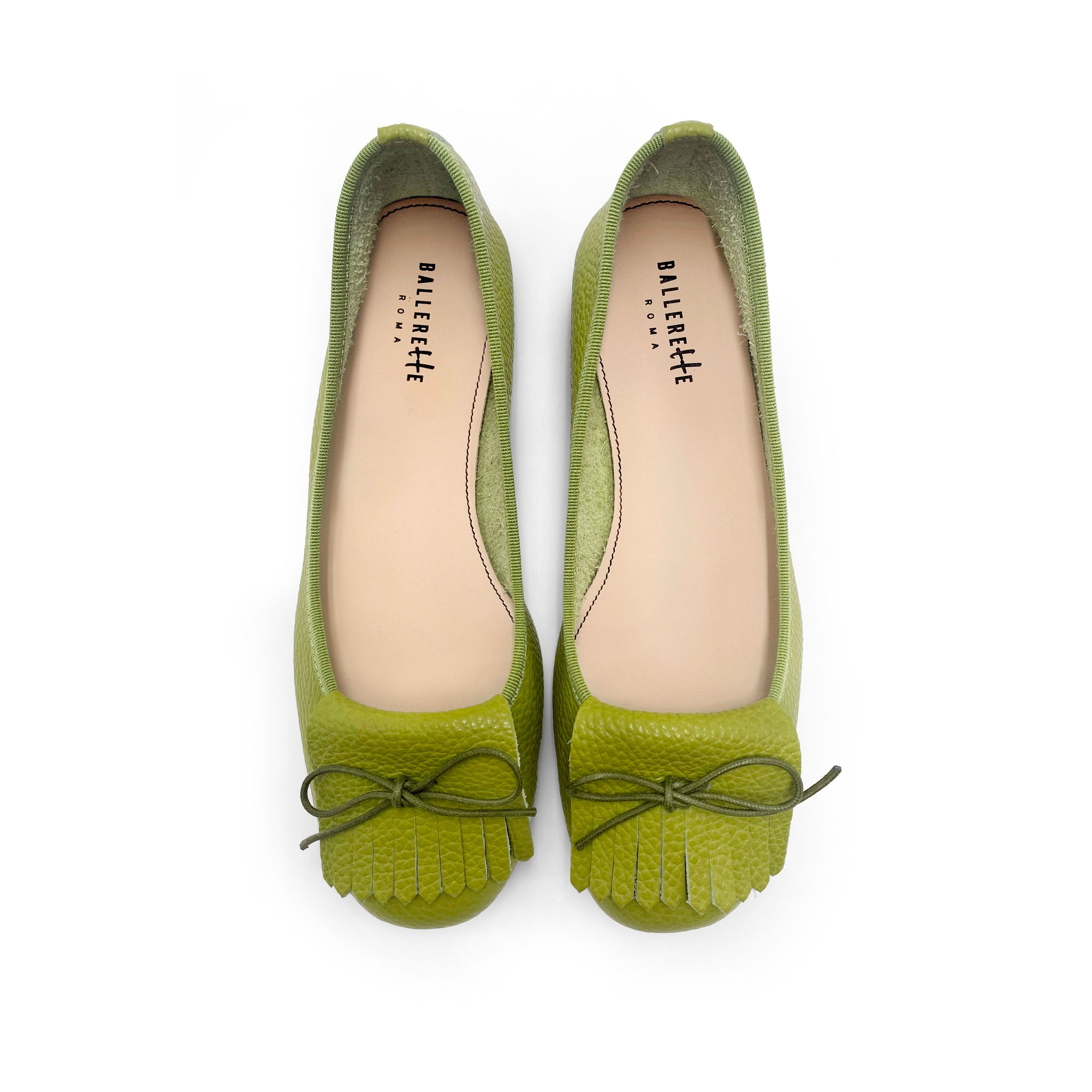 Olive Green Leather Moccasins with Fringes