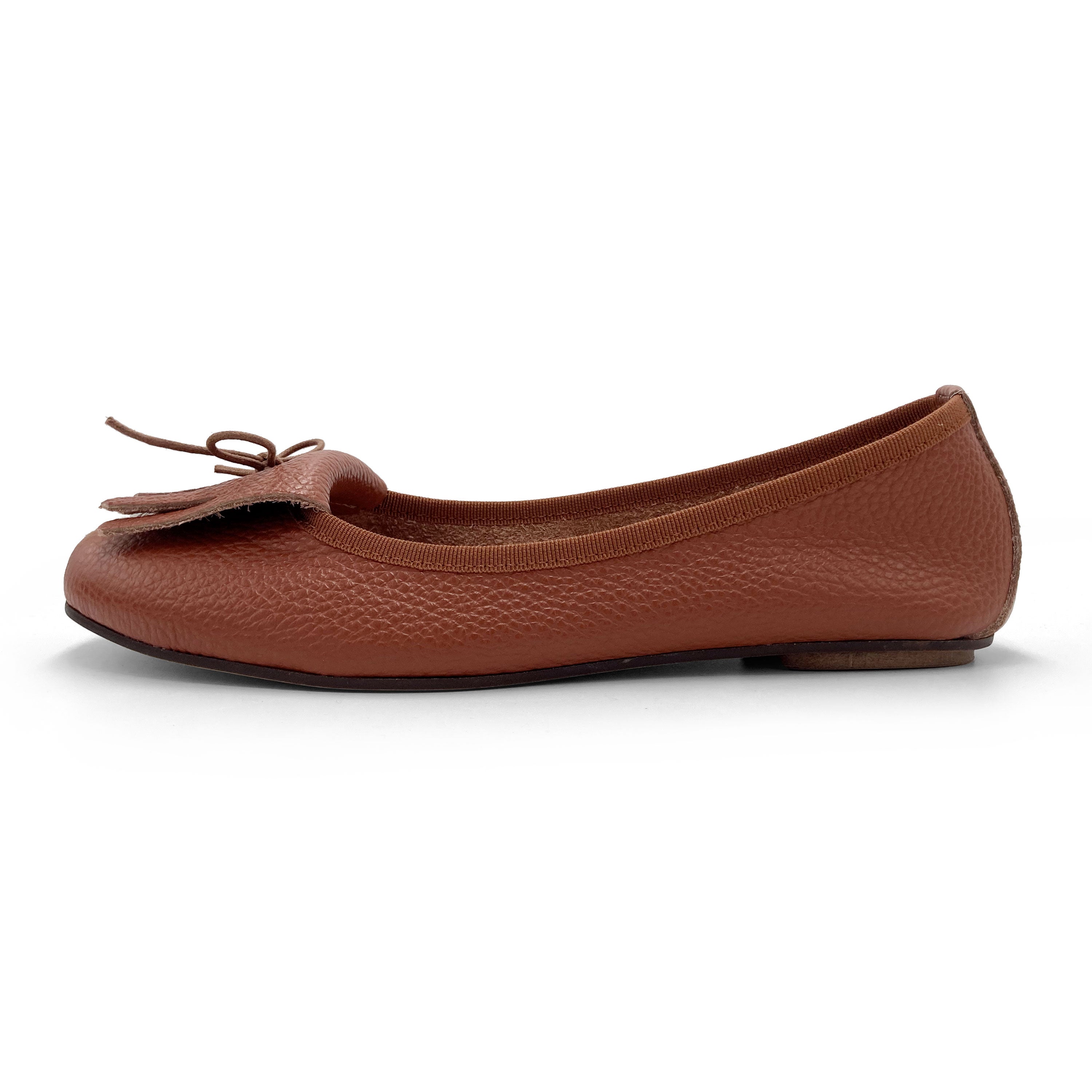 Brick Brown Leather Moccasins with Fringes
