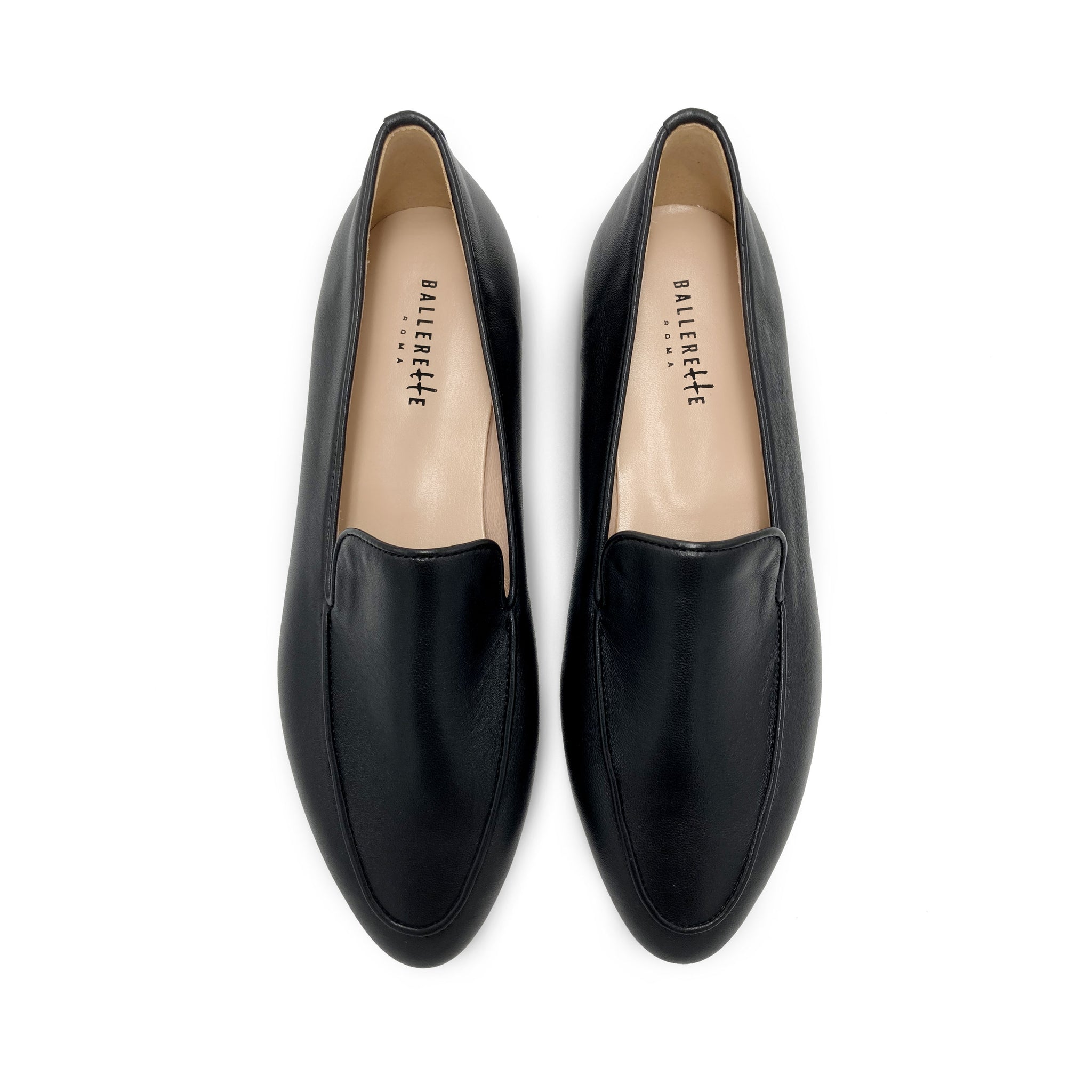 Women's black leather moccasins - Main Image