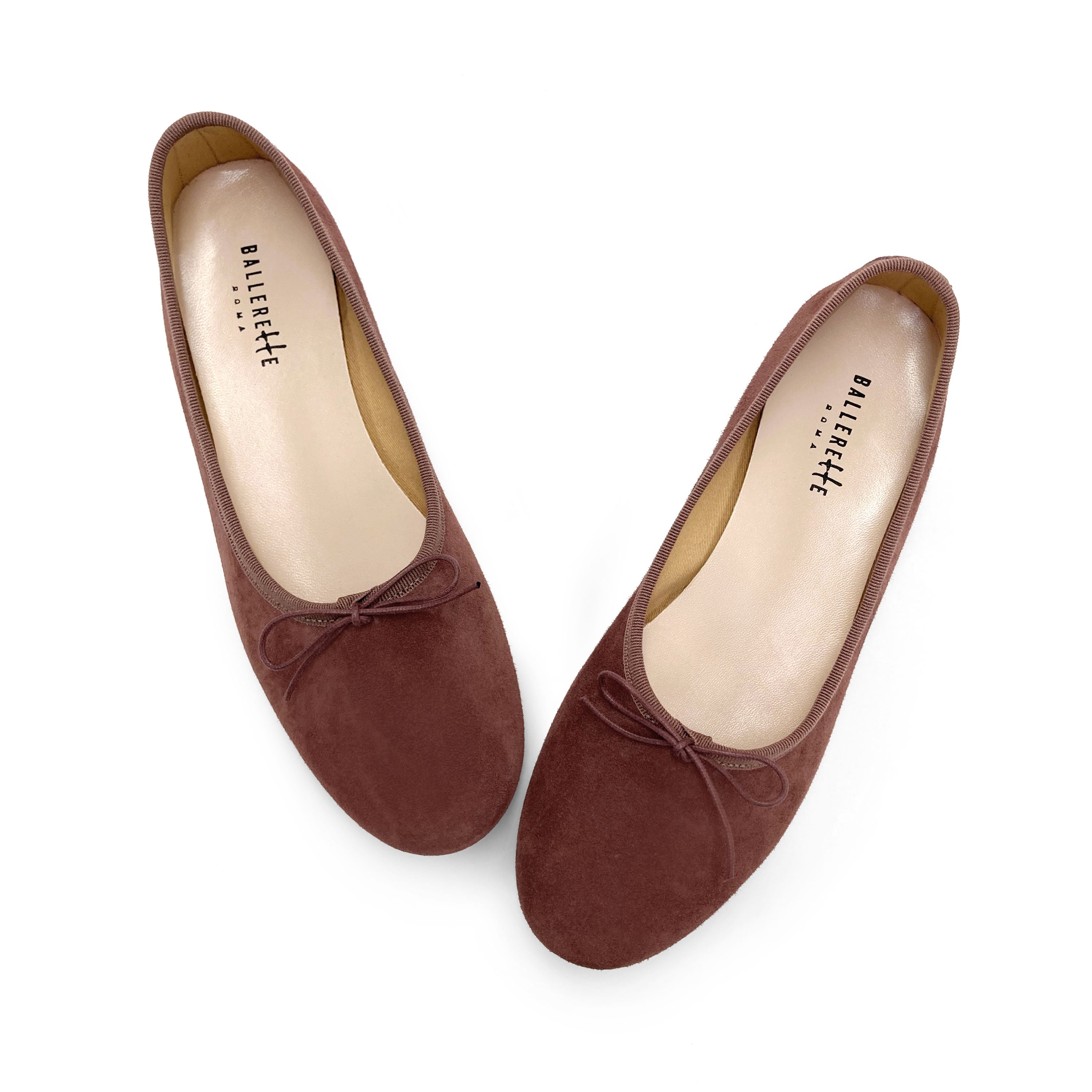 Wine purple suede "glove shoes" ballet flats