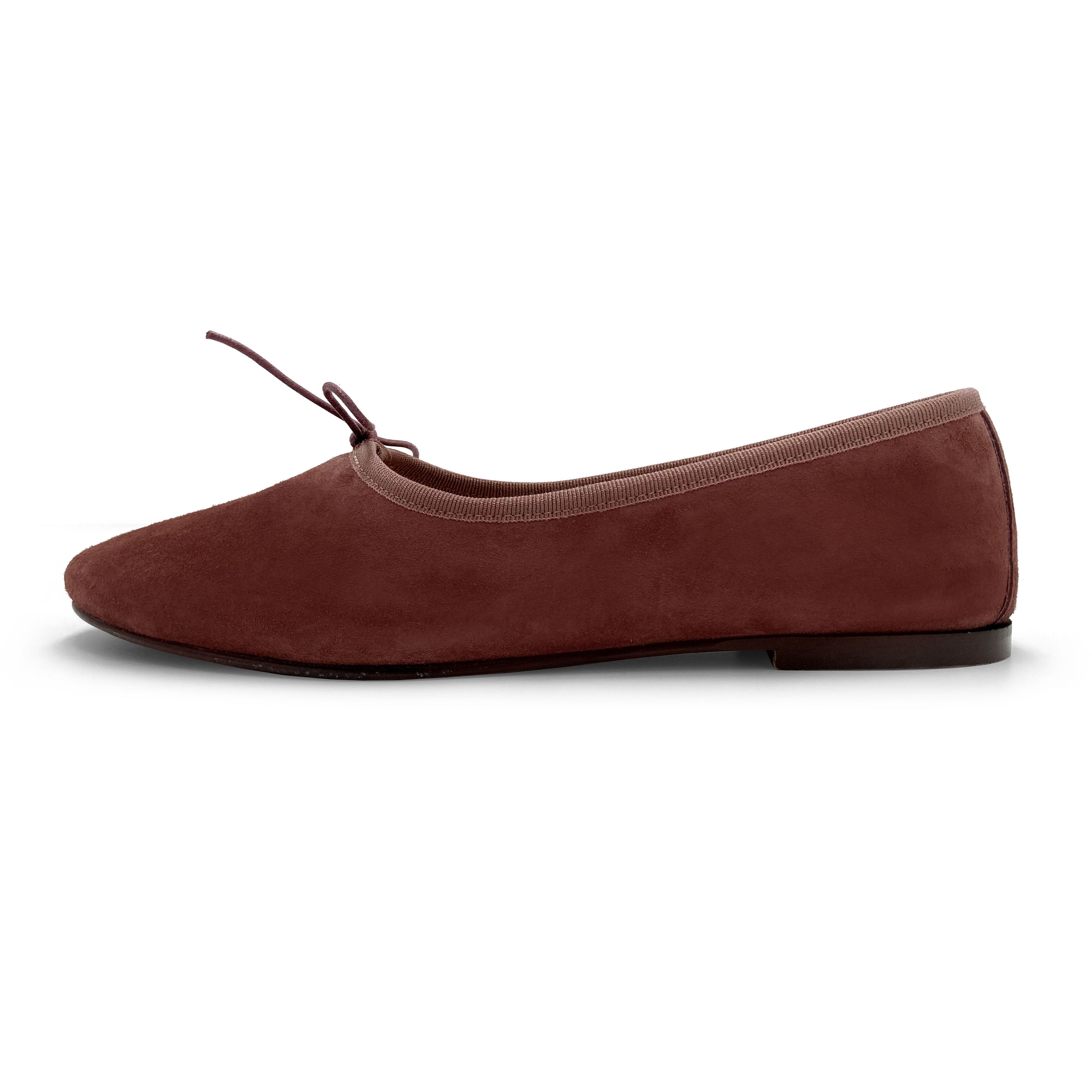 Wine purple suede "glove shoes" ballet flats